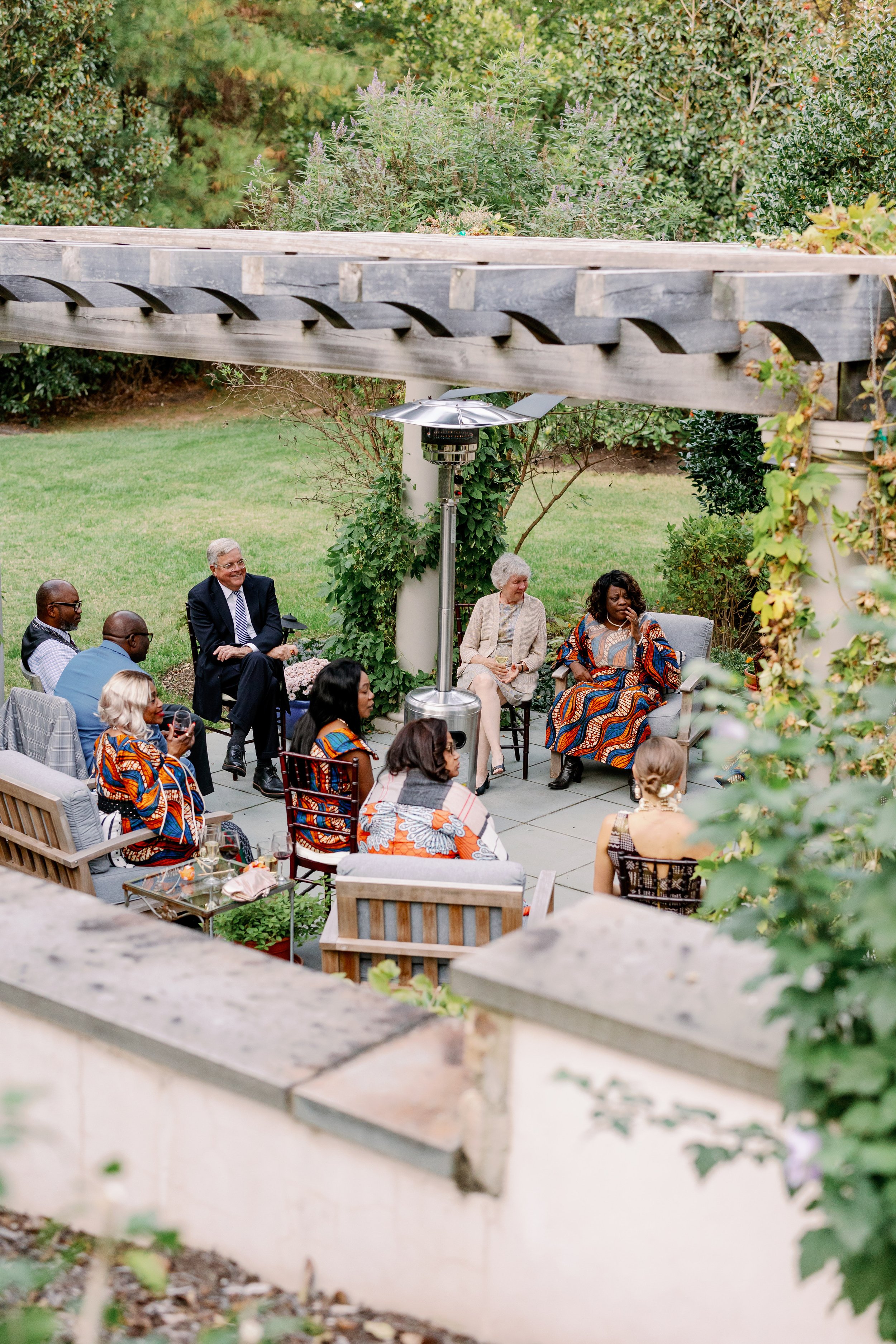 Outdoor Cocktail Hour Backyard Wedding in Durham NC Fancy This Photography