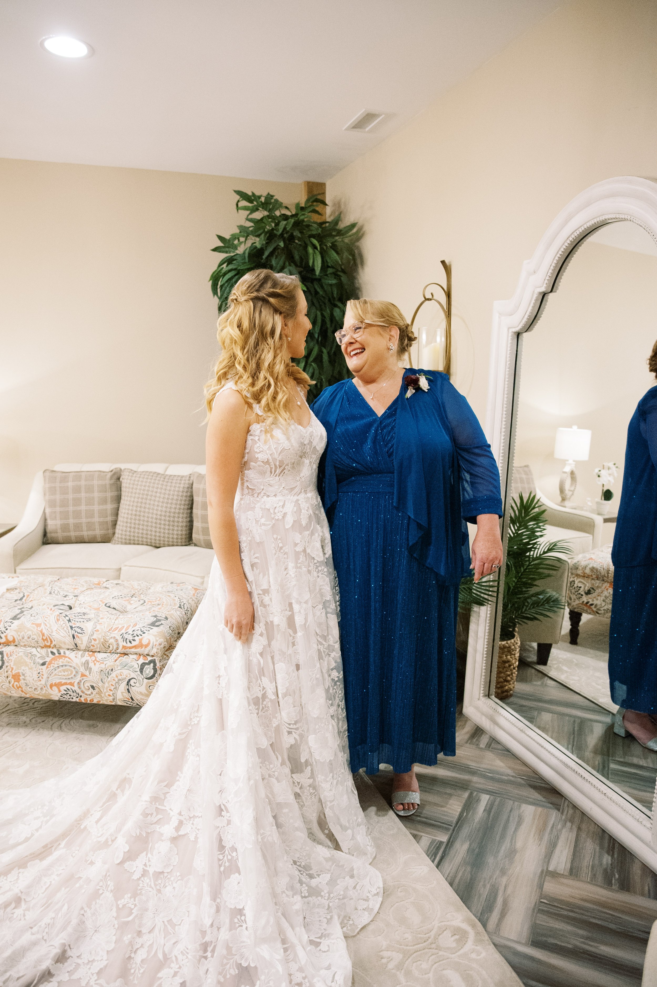 Bride and Mom Getting Ready at The Mill at Rock Creek Wedding in Boone NC Fancy This Photography 