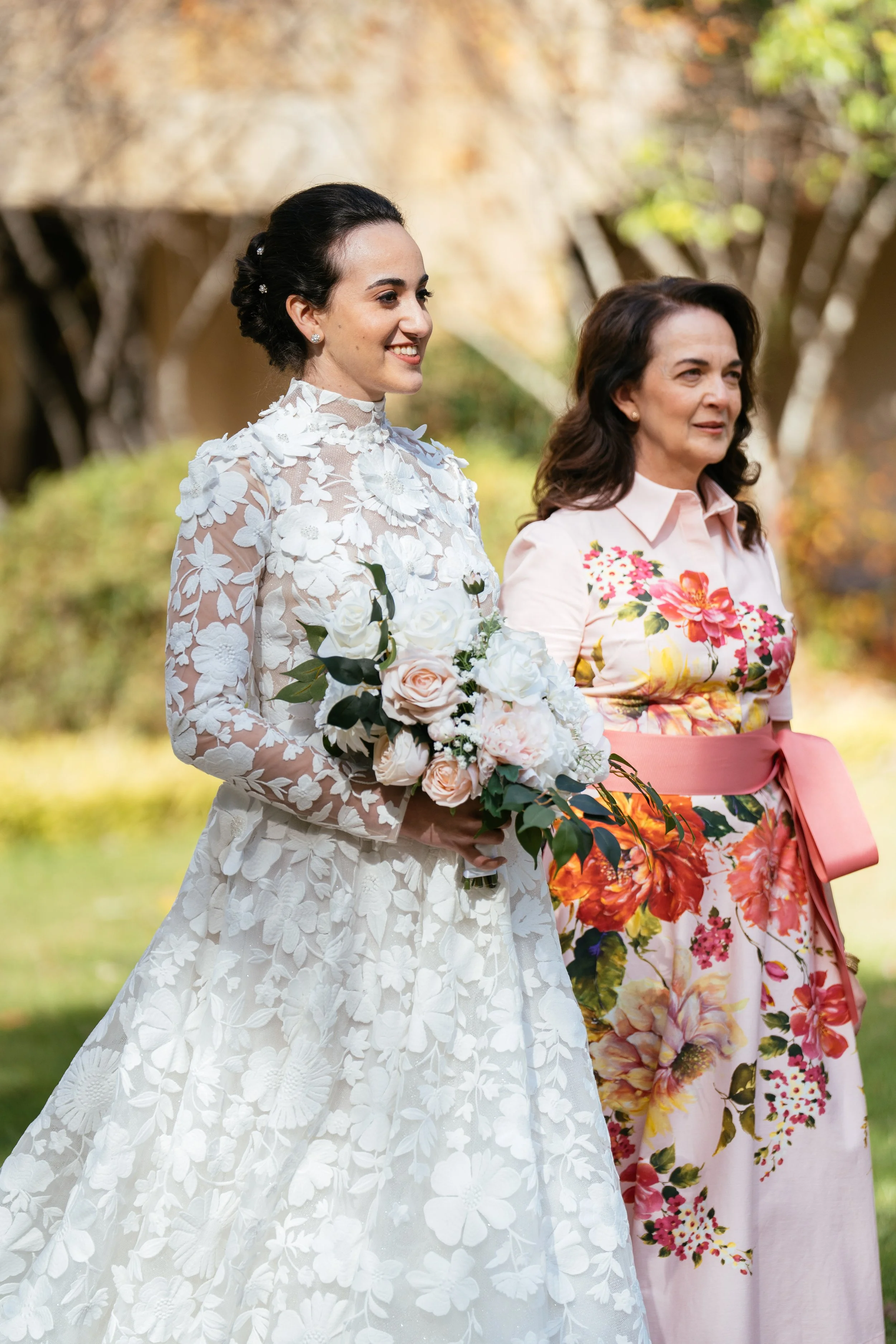 Bride Walking Down the Aisle at The Umstead Hotel | Cary NC Wedding