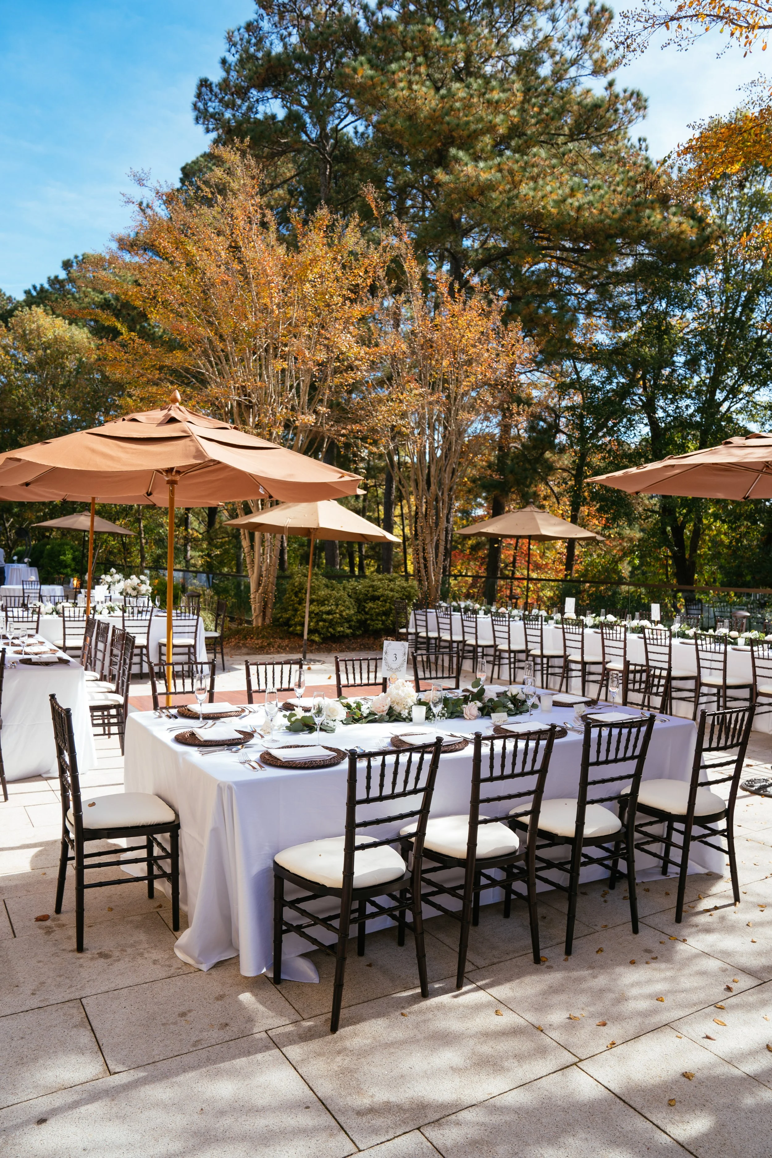 Luxury Outdoor Wedding Reception at The Umstead Hotel Cary NC