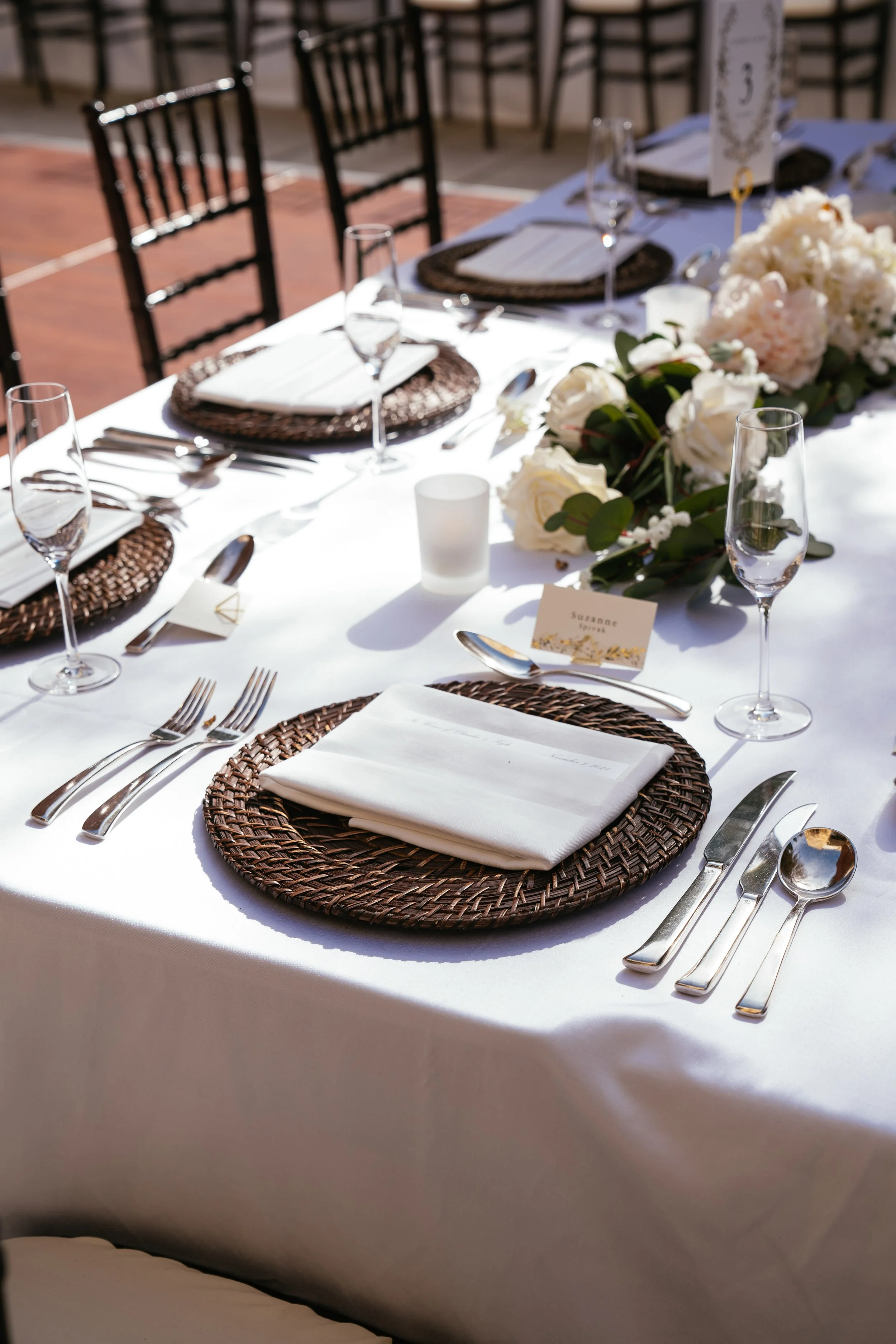 Wedding Reception Table Details at The Umstead Hotel Cary NC