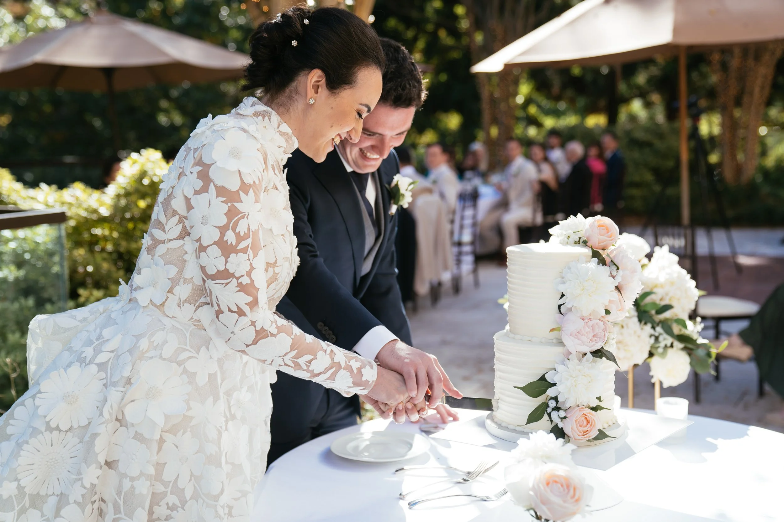 Wedding Cake Cutting at The Umstead Hotel Cary NC