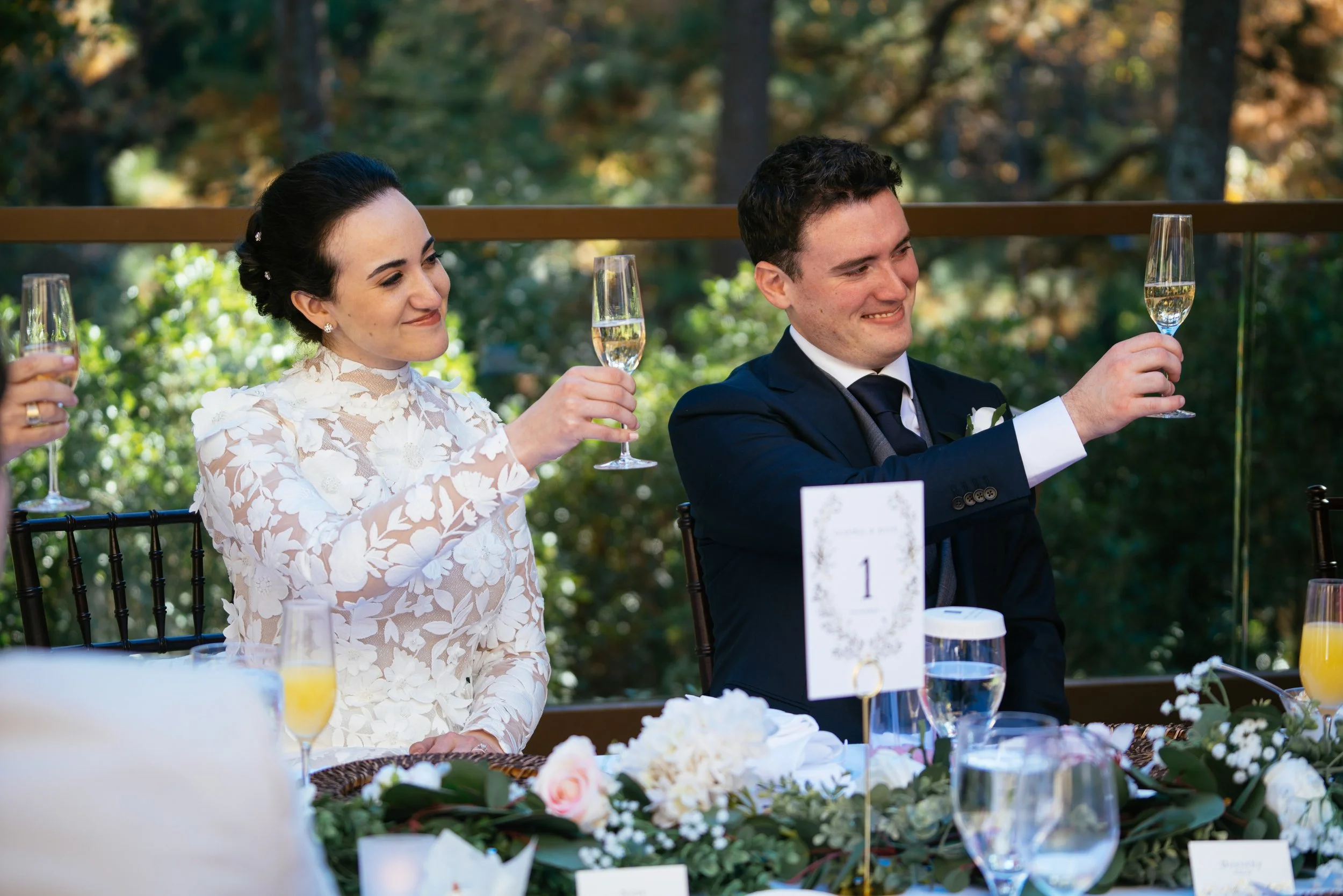 Bride and Groom Toast at Umstead Hotel Wedding Reception