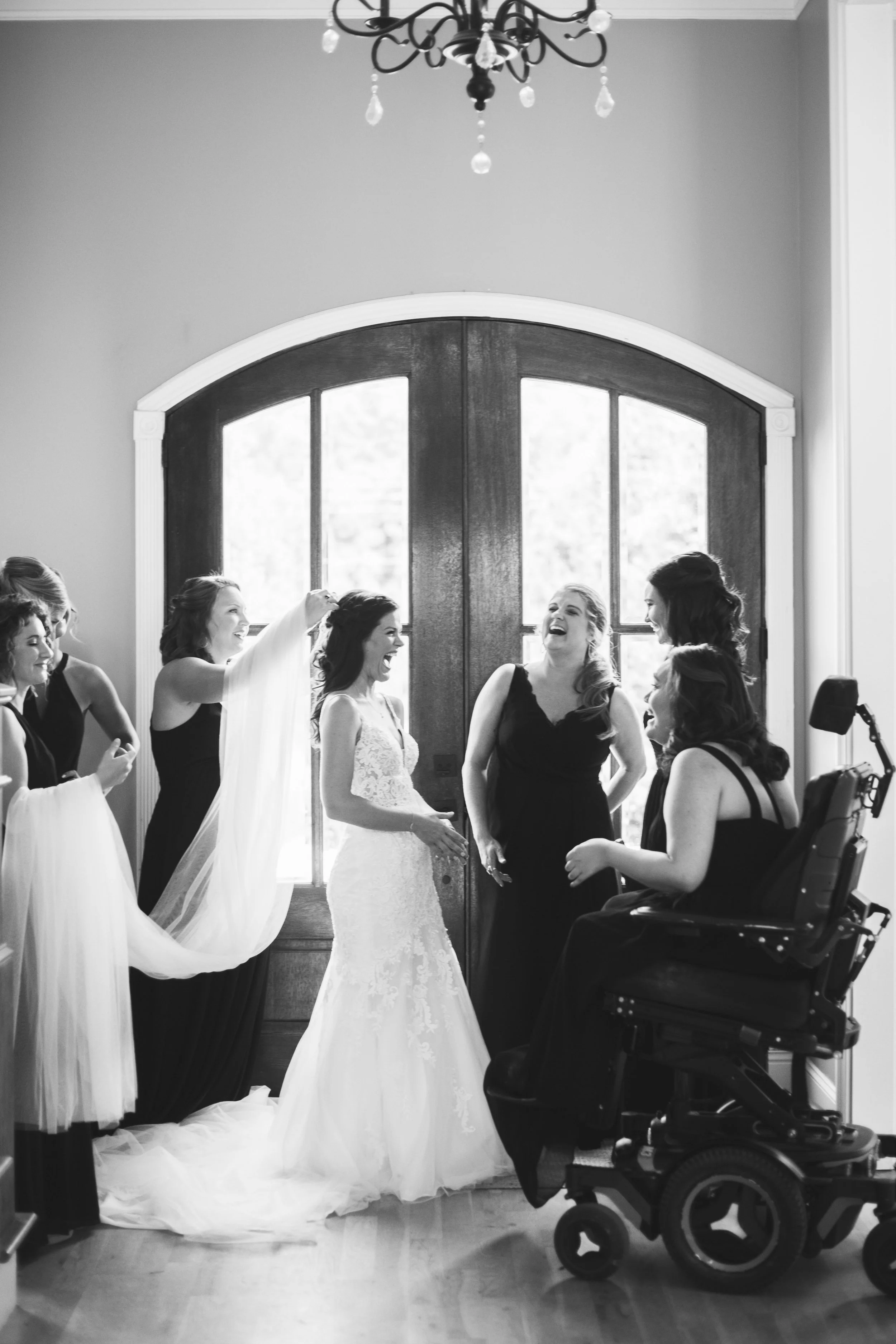 Bride Getting Ready with Bridesmaids at The Bradford