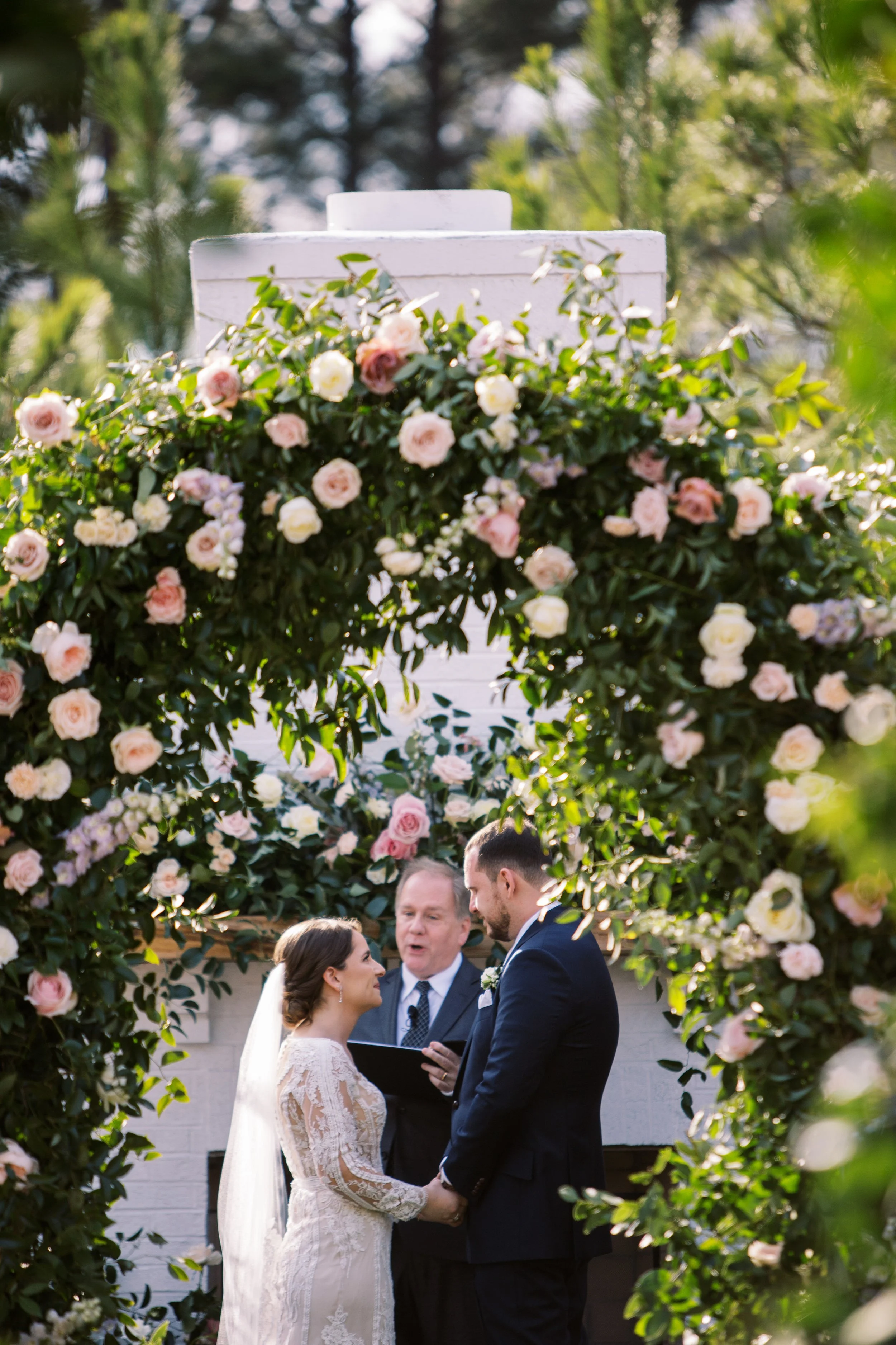 Brick fireplace ceremony at The Bradford wedding venue