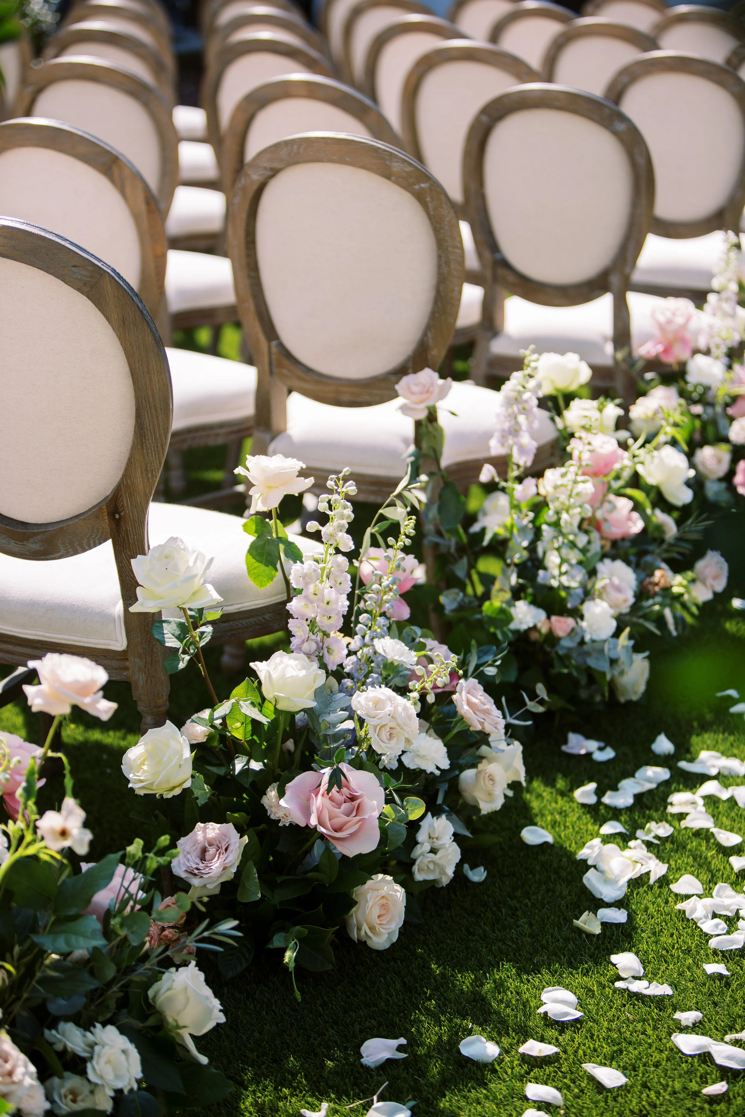 Outdoor ceremony aisle at The Bradford wedding venue