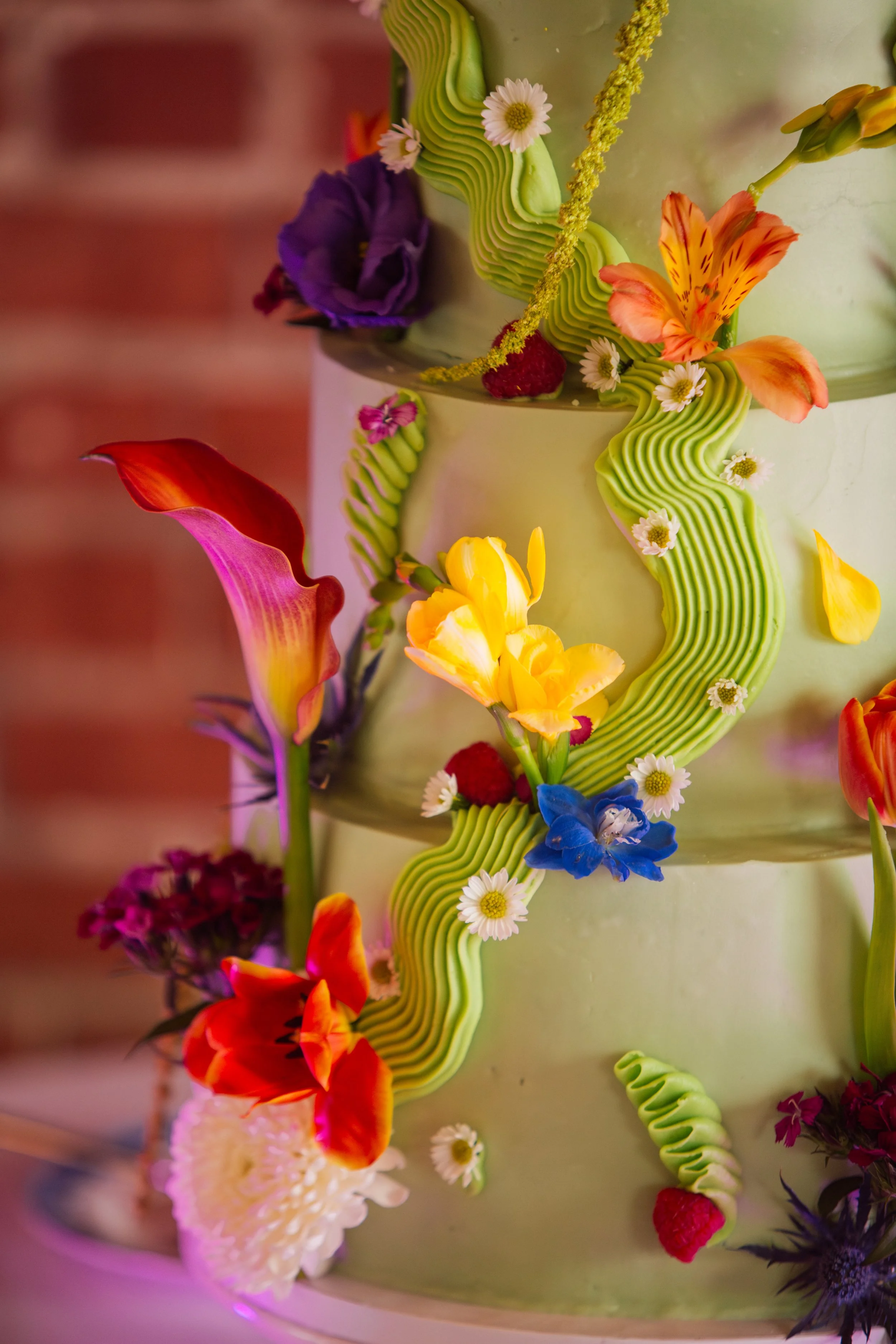 Colorful Wedding Cake - The Cookery Durham NC - Fancy This Photography