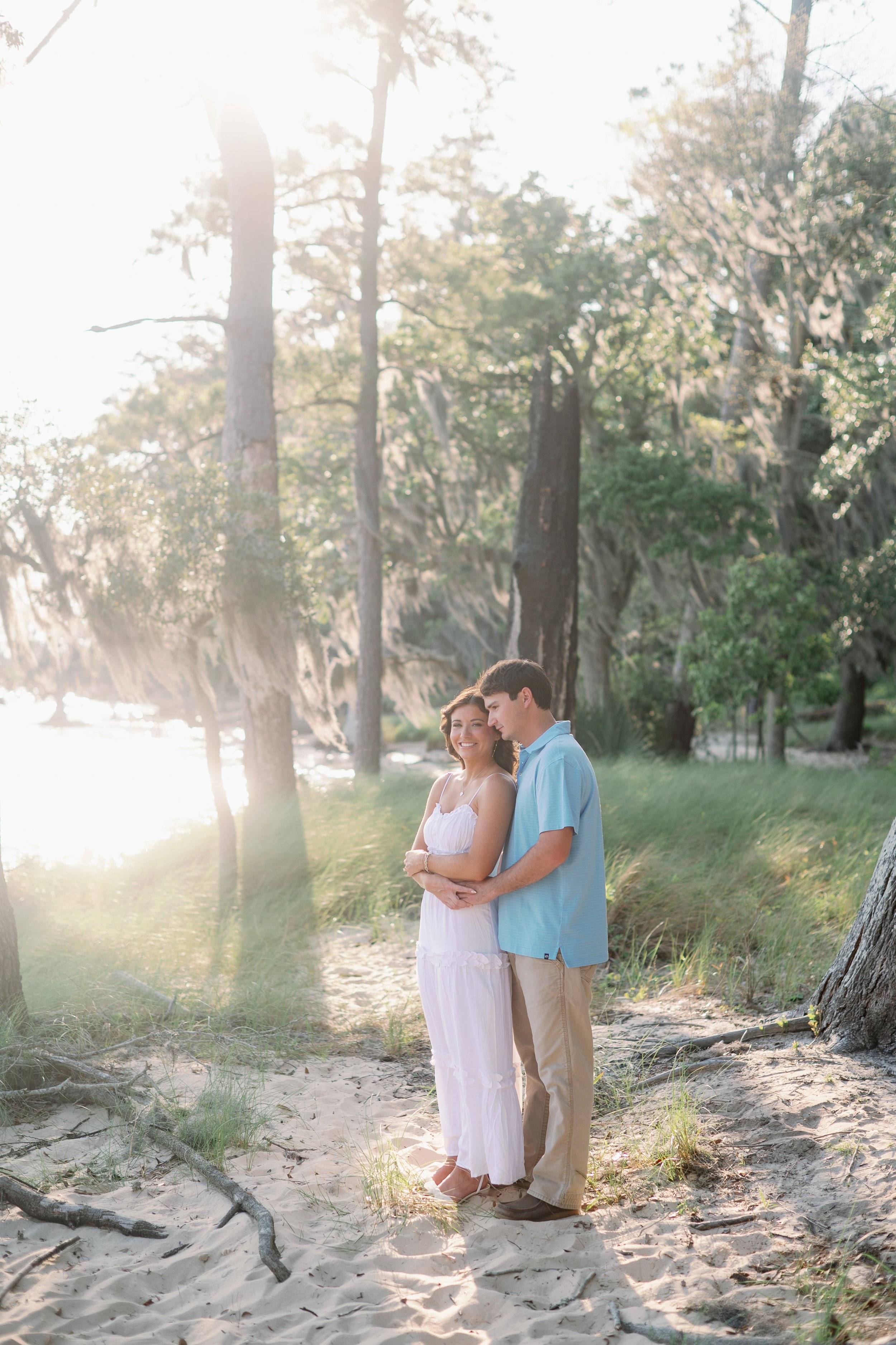 Golden Hour Engagement Session - Goose Creek State Park NC - Fancy This Photography