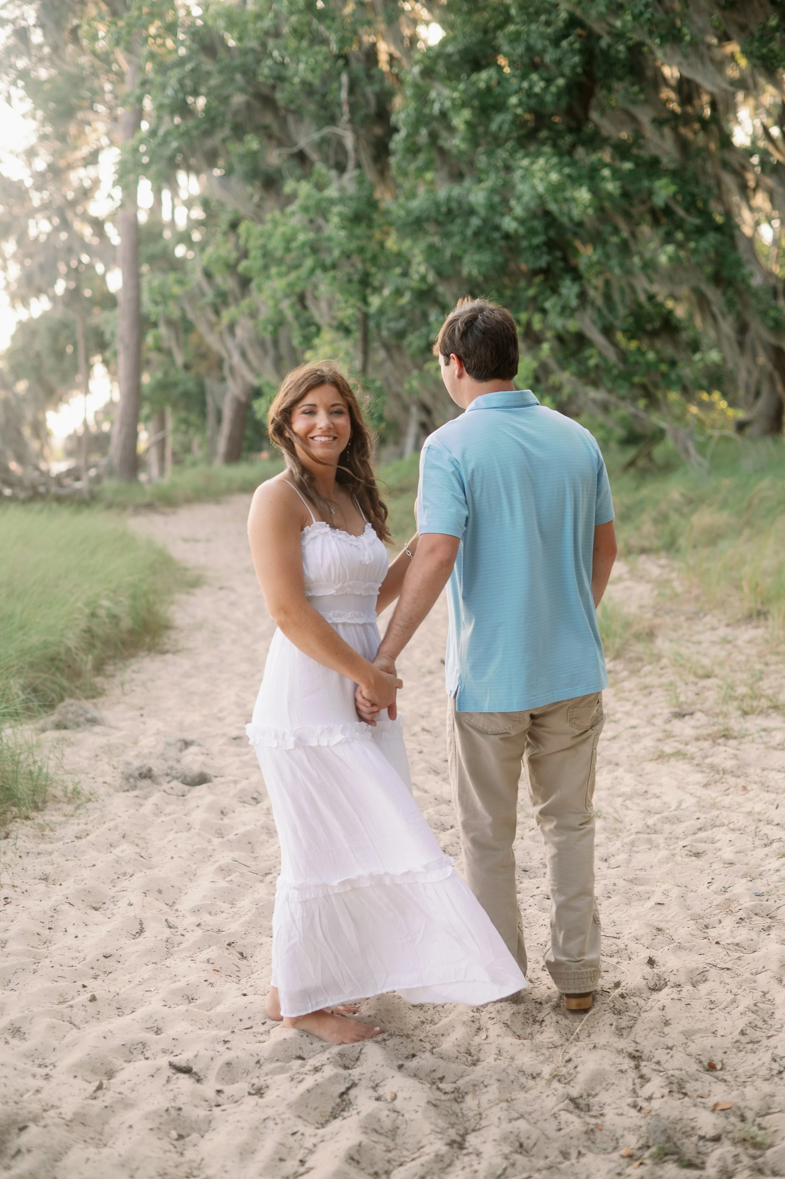 Engagement Session Sandy Path - Goose Creek State Park NC - Fancy This Photography