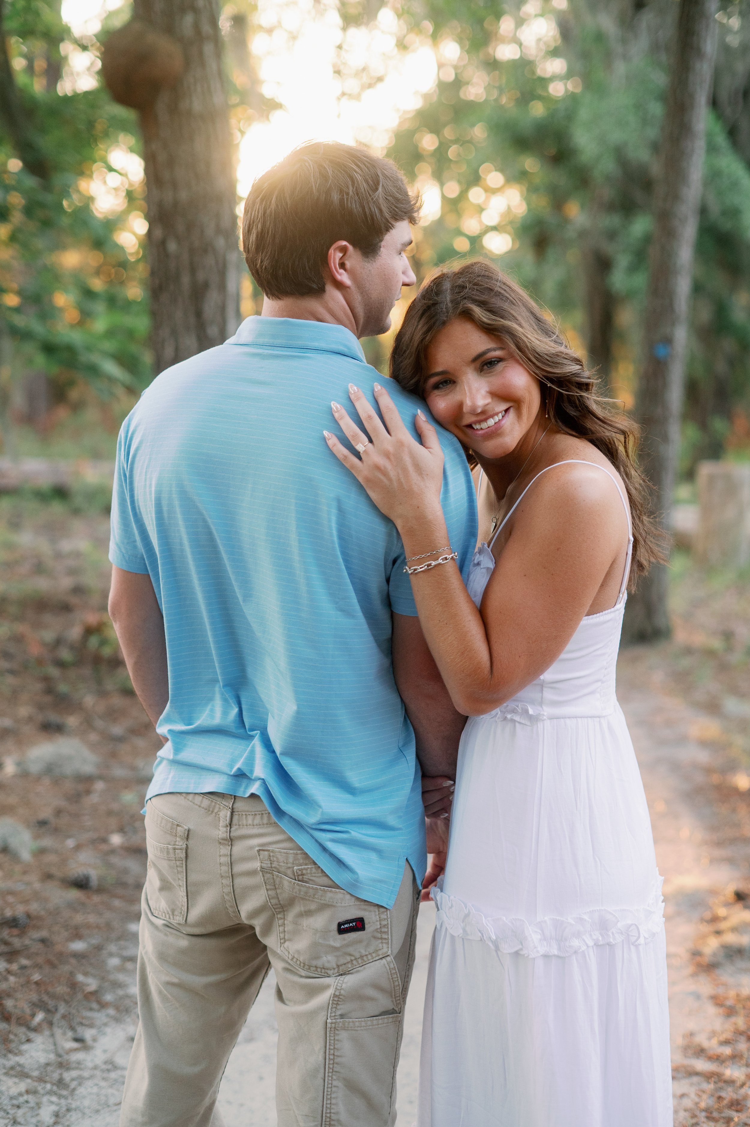 Romantic Engagement Portrait - Maritime Forest - Goose Creek State Park - Fancy This Photography
