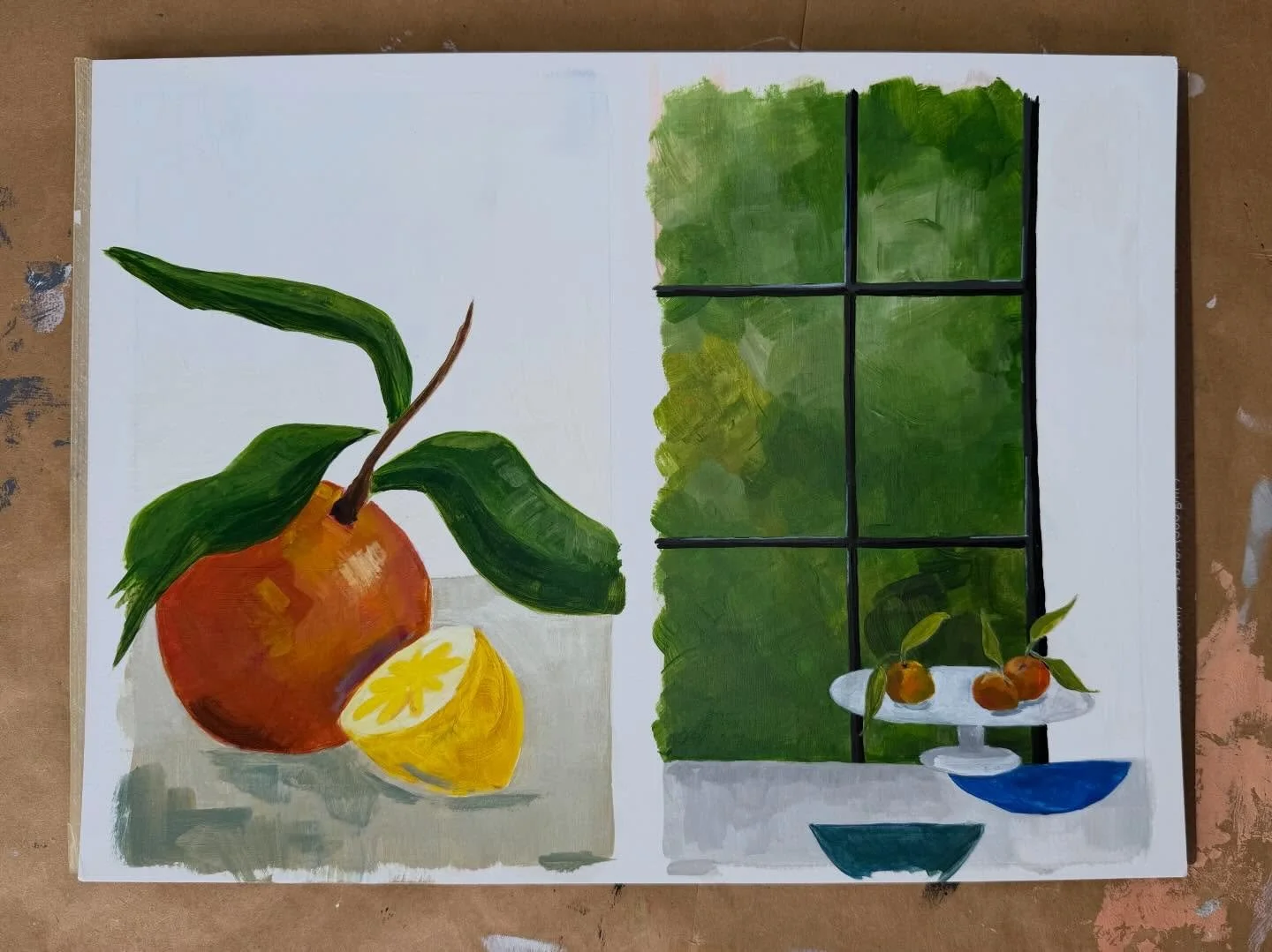 Me: I want to loosen up my brush work. 

Also me: Takes out tiniest brush to paint strait lines. 

Today I made a couple of sketchbook paintings on paper based on sketchbook drawings I made several years ago. 
.
.
.
.
. 
#originalpainting #acryliconp