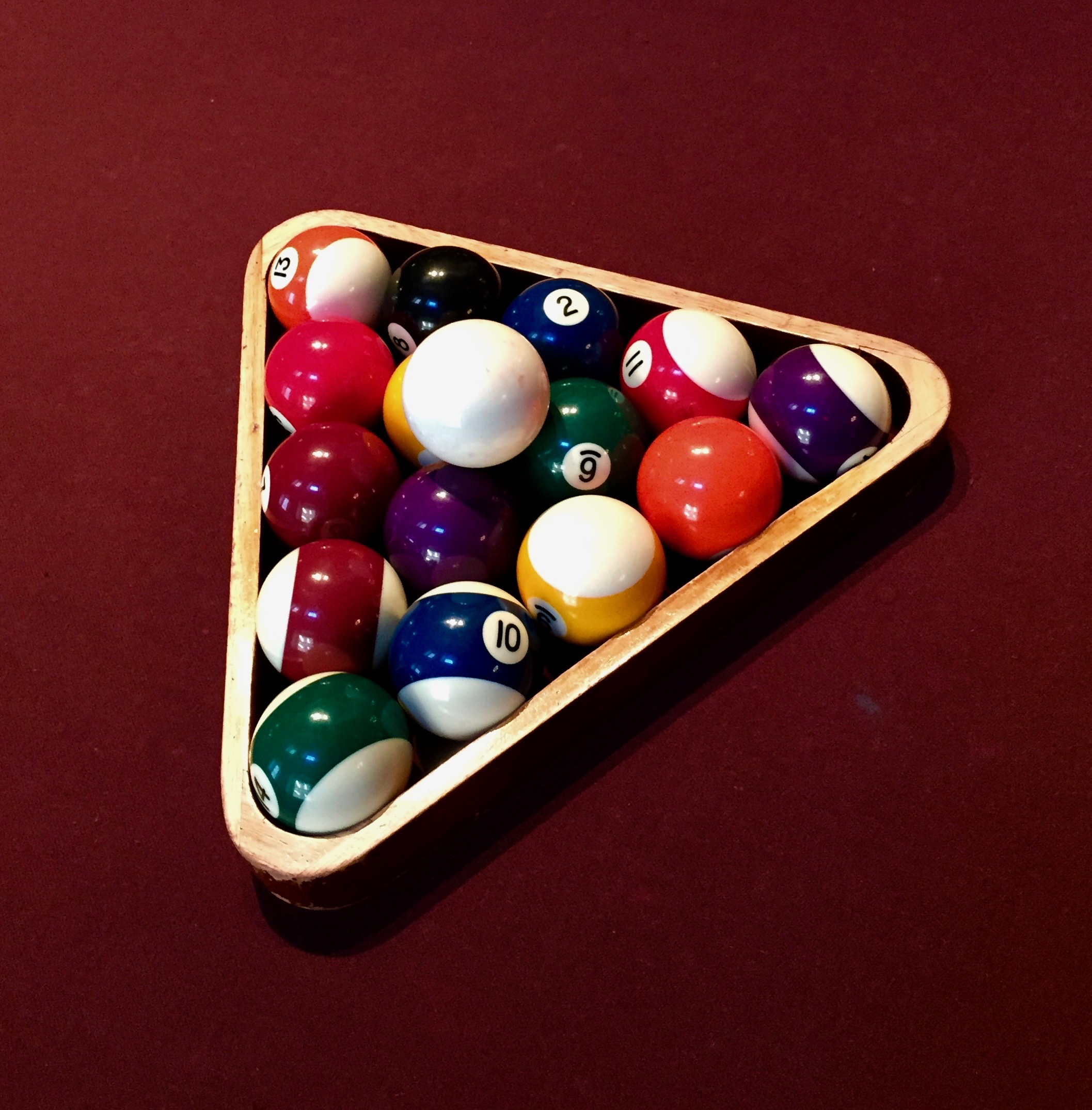 This Pool Ball Rack Caught My Attention Against This Uniquely Colored Table…