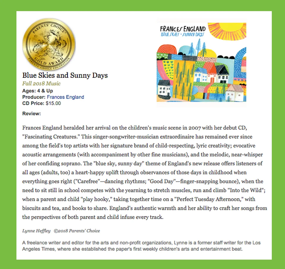 Thanks so much for this, Parents’ Choice Awards!