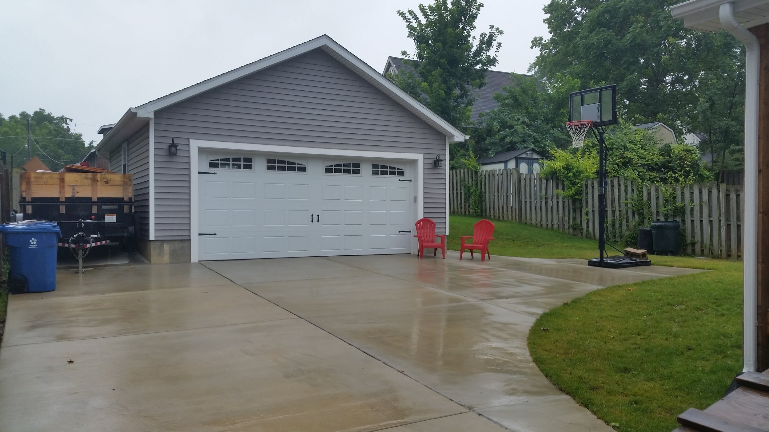  A garage, where there was yard before. 