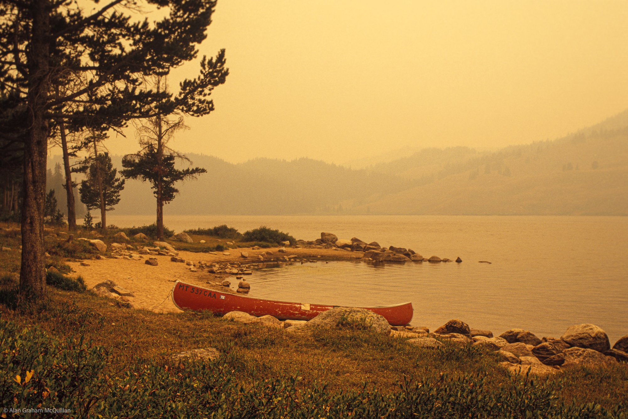 Smoke in the Beartooth Mountains during the Yellowstone fires of 1988