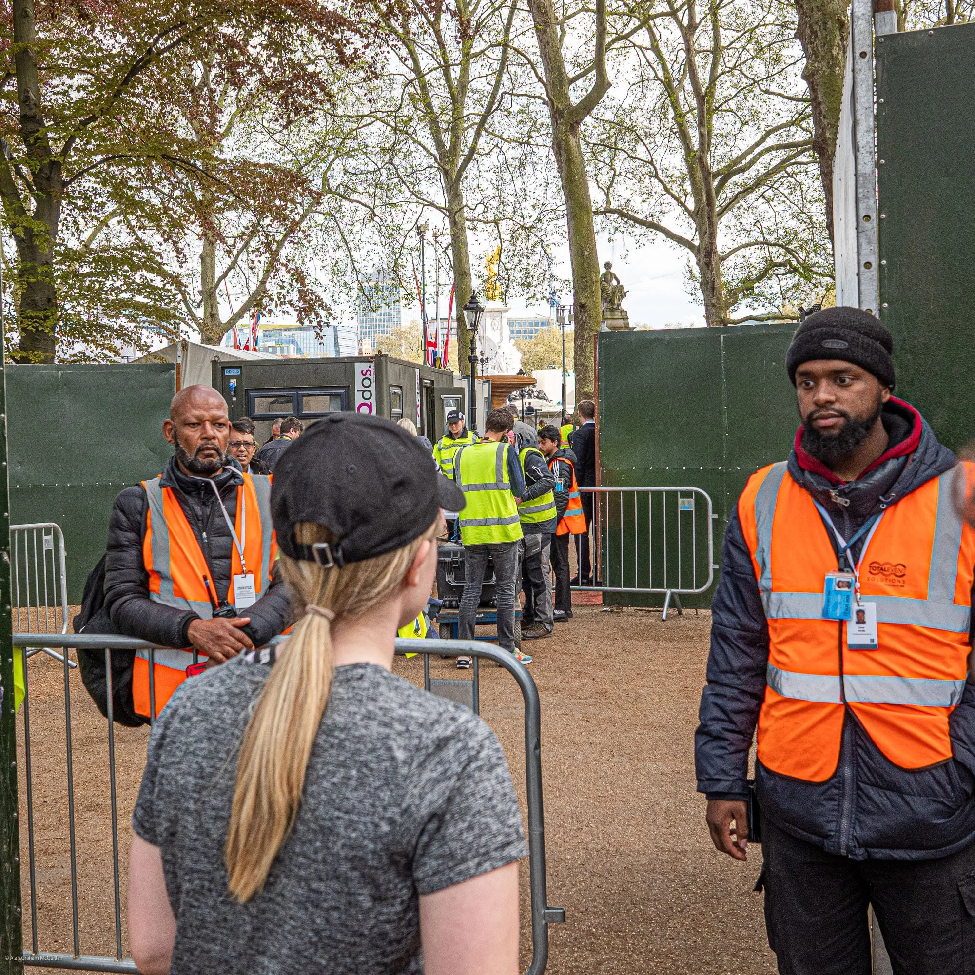 Preparation for coronation, Green Park, London, 2023