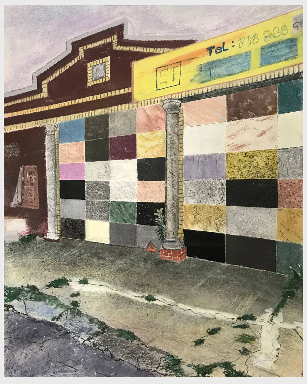 'Brooklyn Marble Yard' Pastel on paper 2019