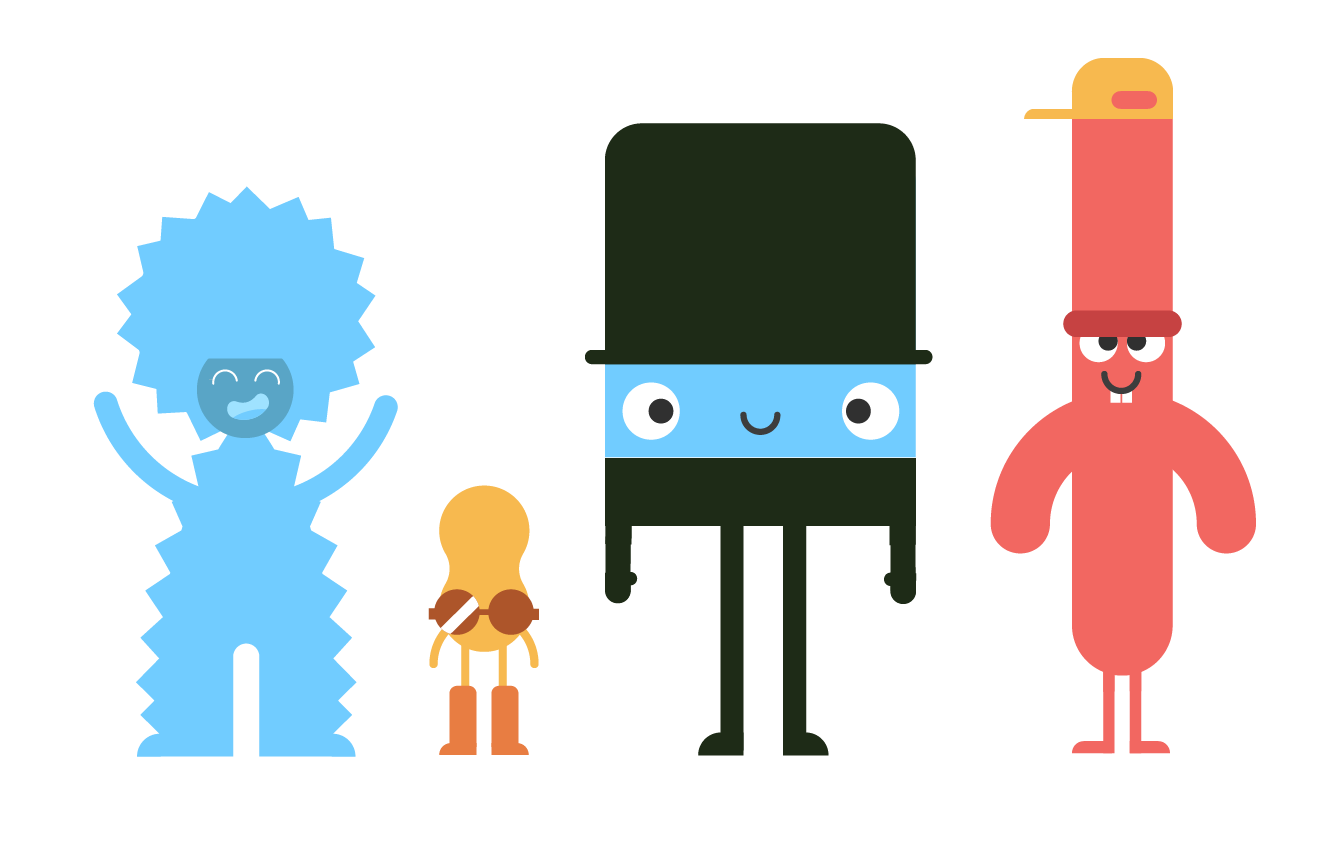 Flat character shapes