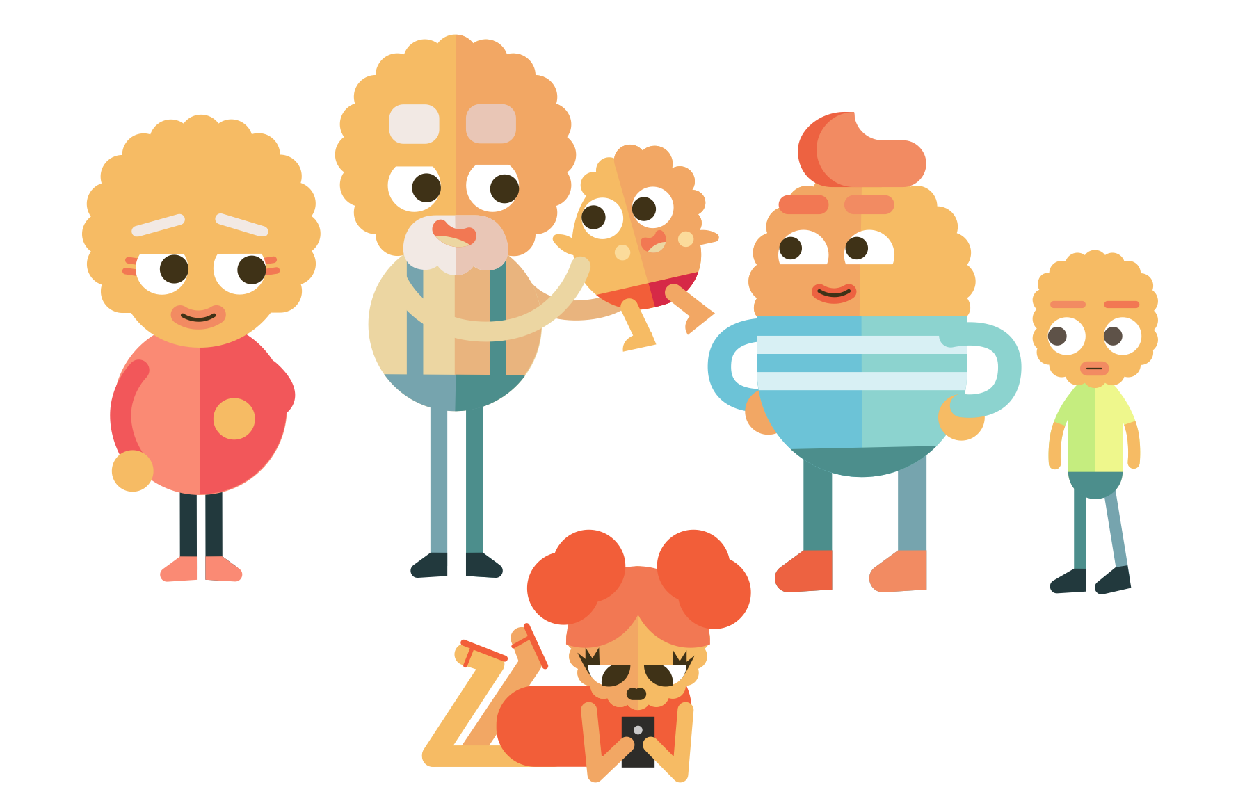 Flat character family