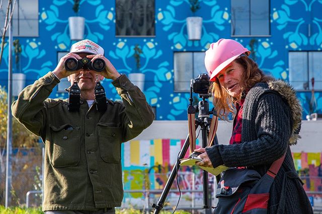 Muralists: @michael_paulus and @jeannemarewerle #treefarmpdx #mural #pattern #portlandarchitecture #portland