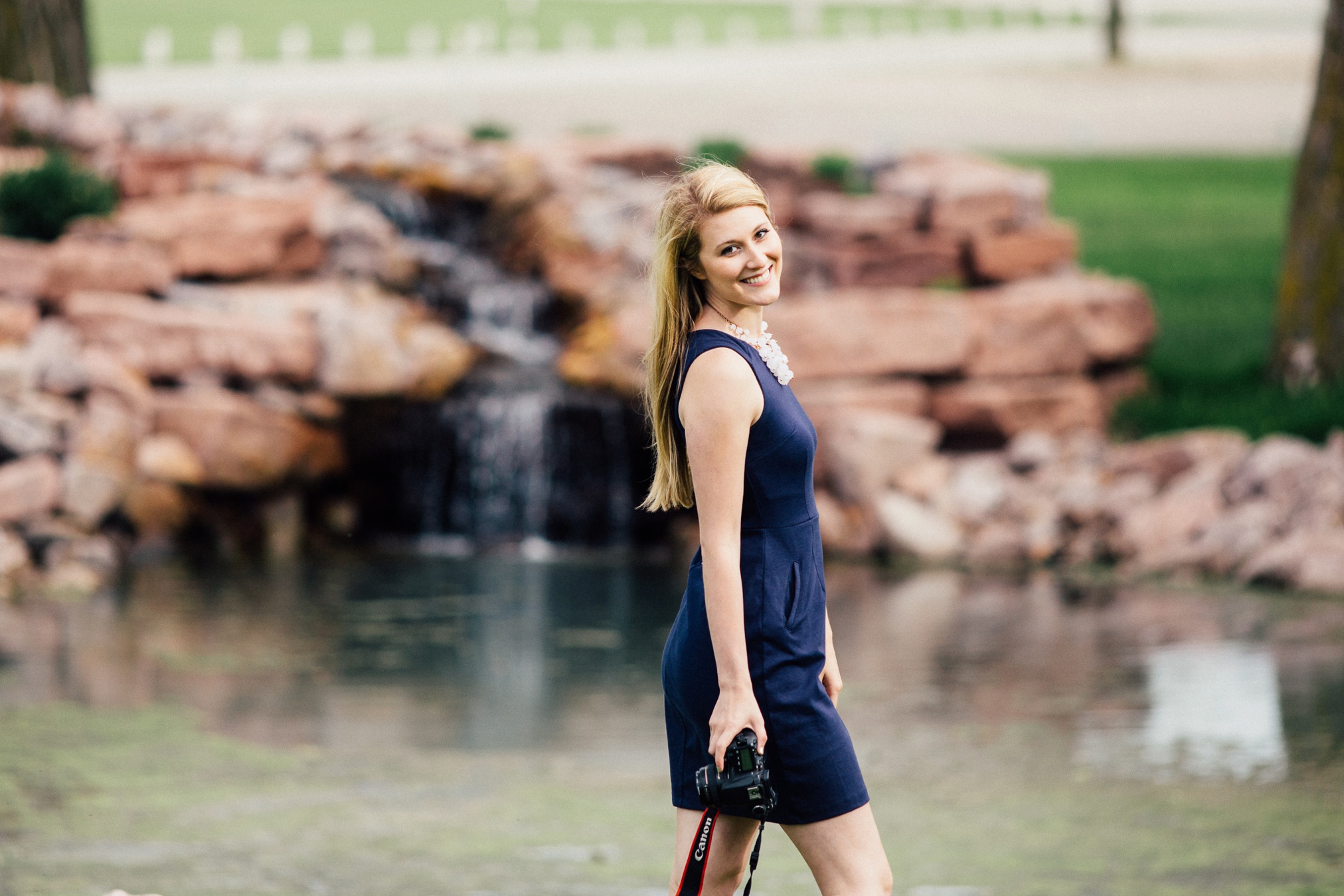 I instructed Elena to be my test subject. This was the only spot for a nice "backdrop" in the small town. 