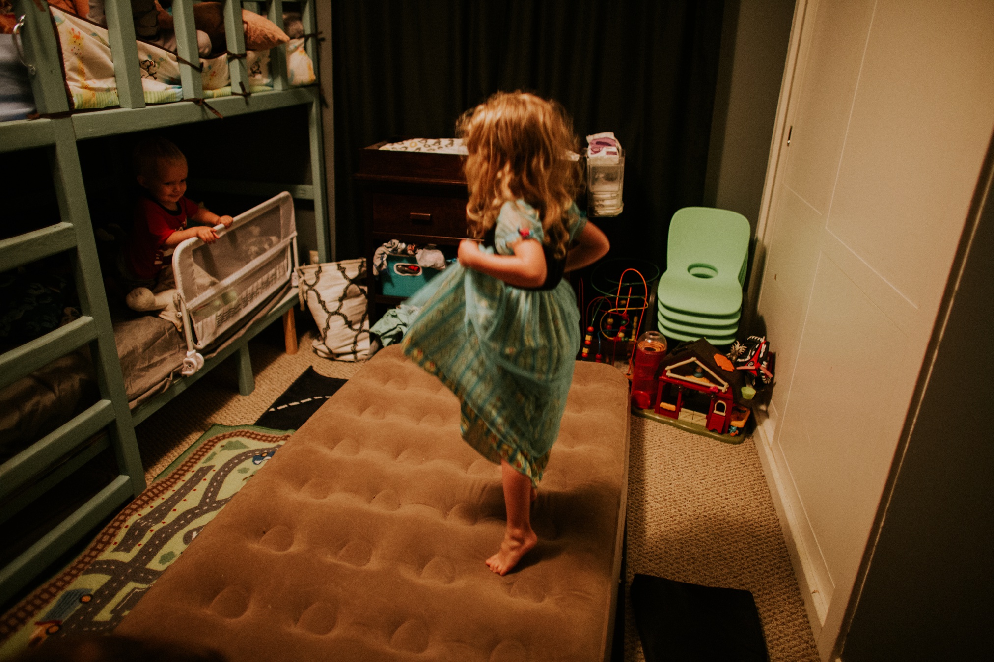 Zoe slept on a blow up in their boys' room. All four kids slept in one room! Anthem + Durham Stutzman and Zoe + Cohen Wakefield! Sweet children talked themselves to sleep each night.