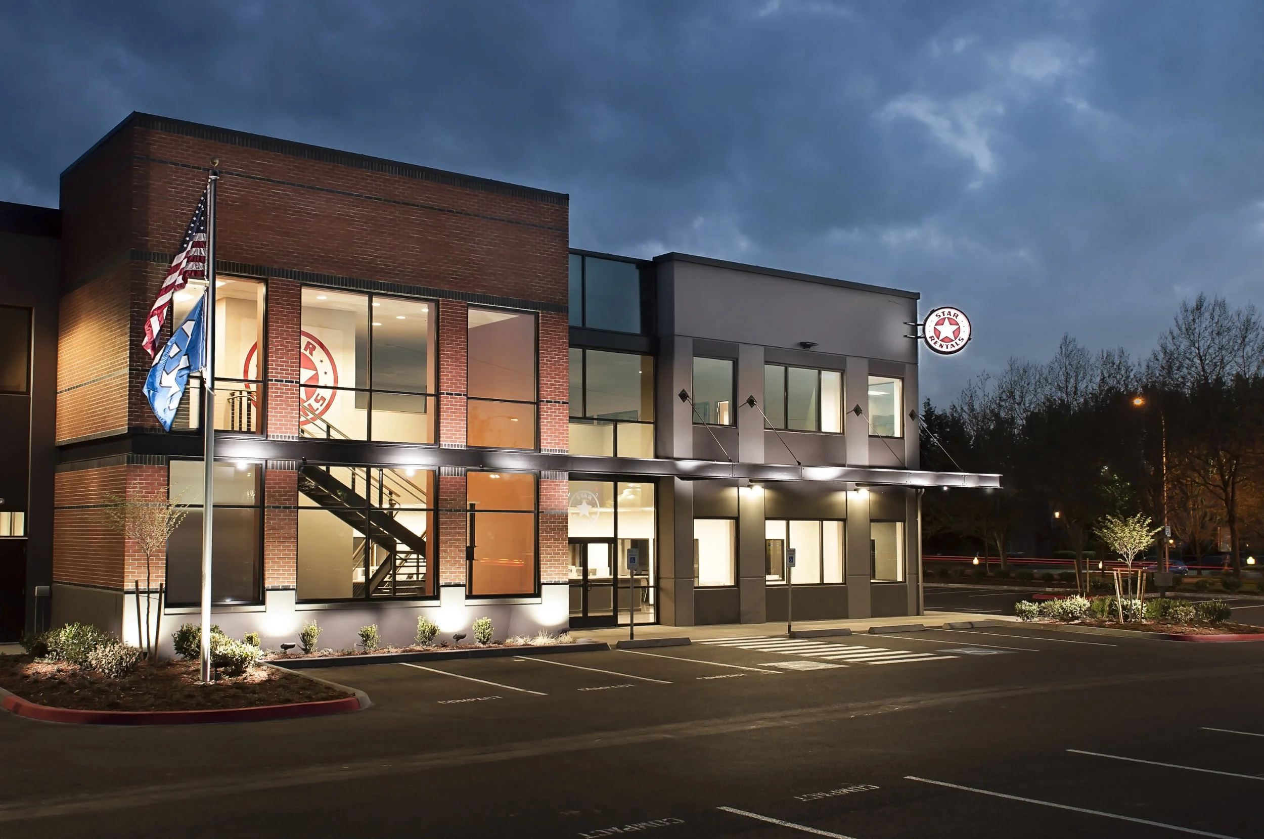 Office Node at night lit up with flag.jpg