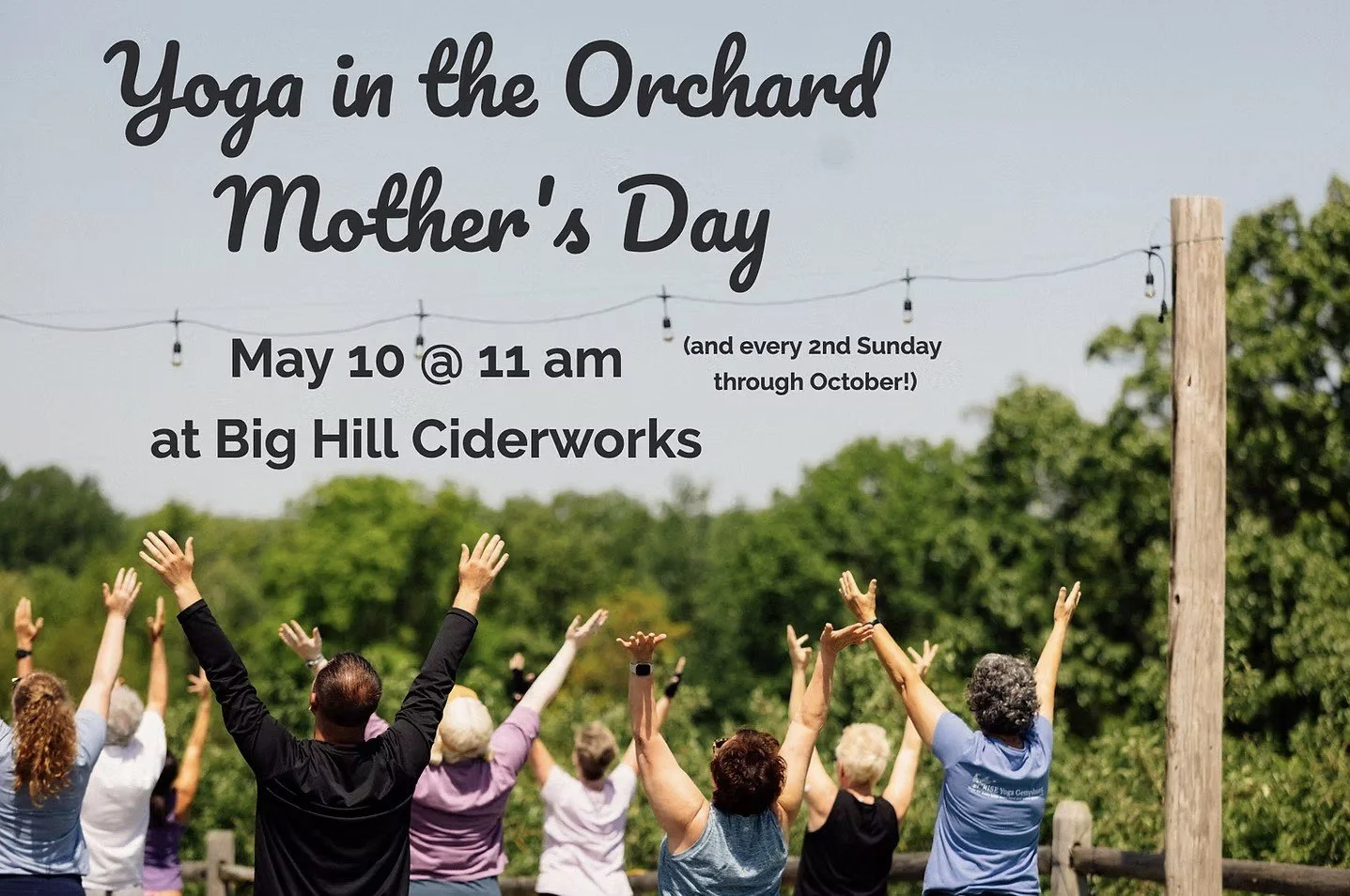 Yoga in the Orchard on Mother's Day