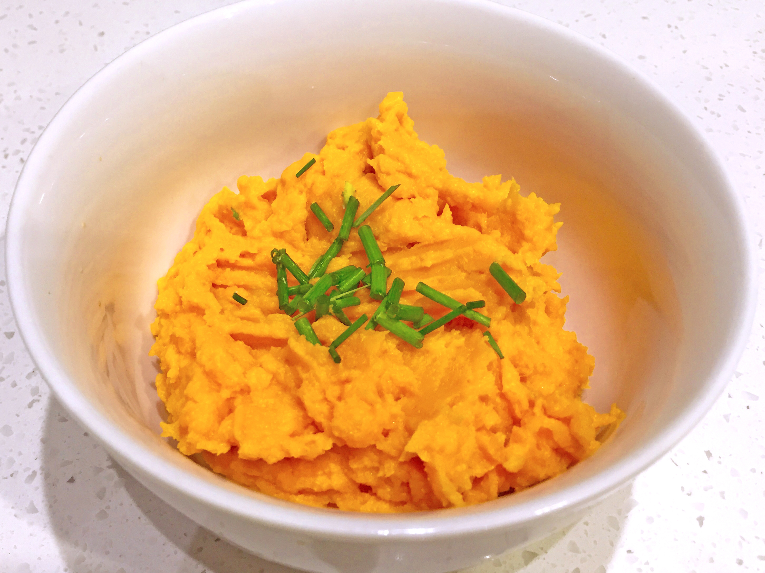 Sweet potato mash with a little bacon. - A healthy treat after a hard training session