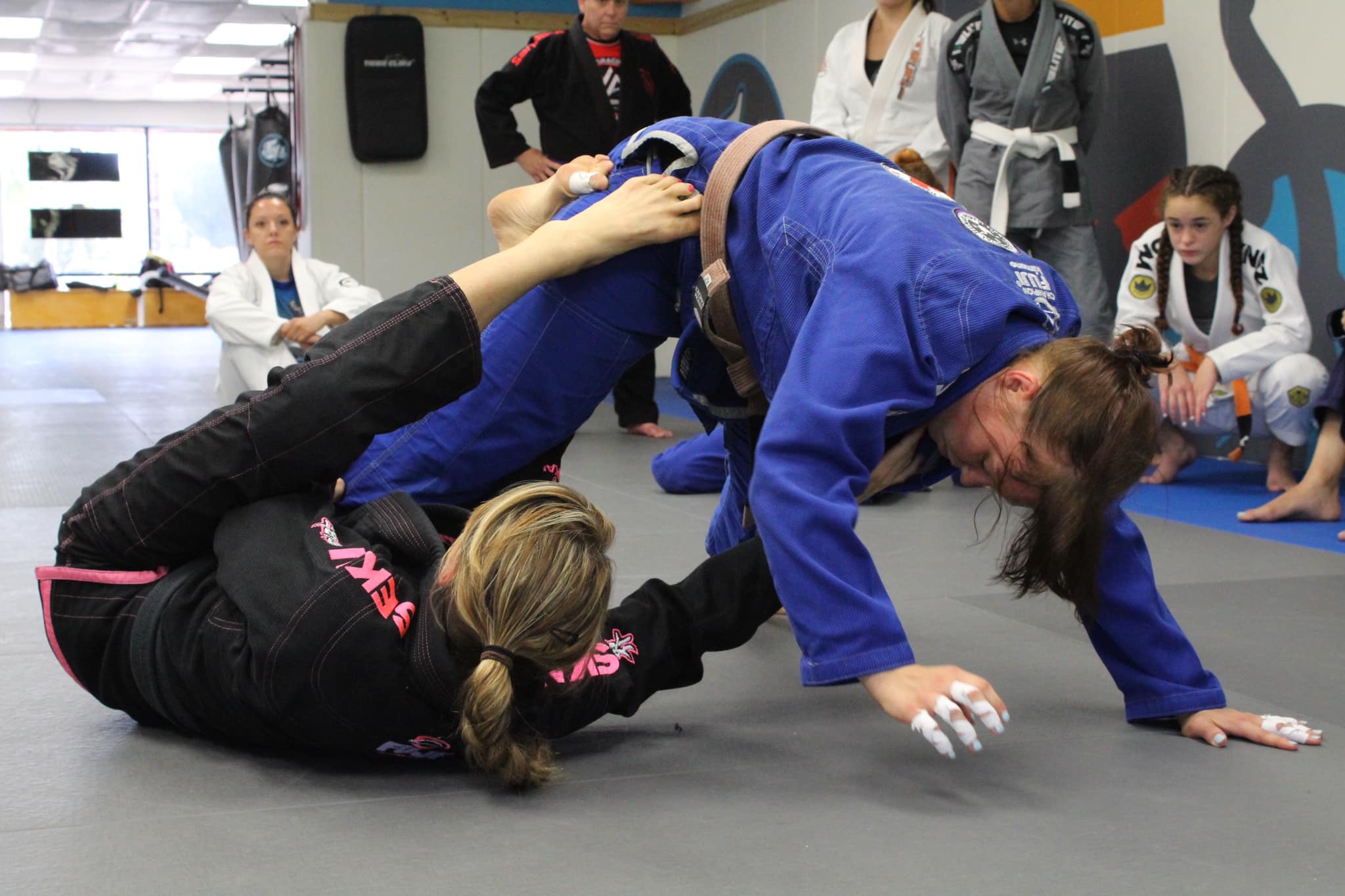 Open guard with Jasmine.