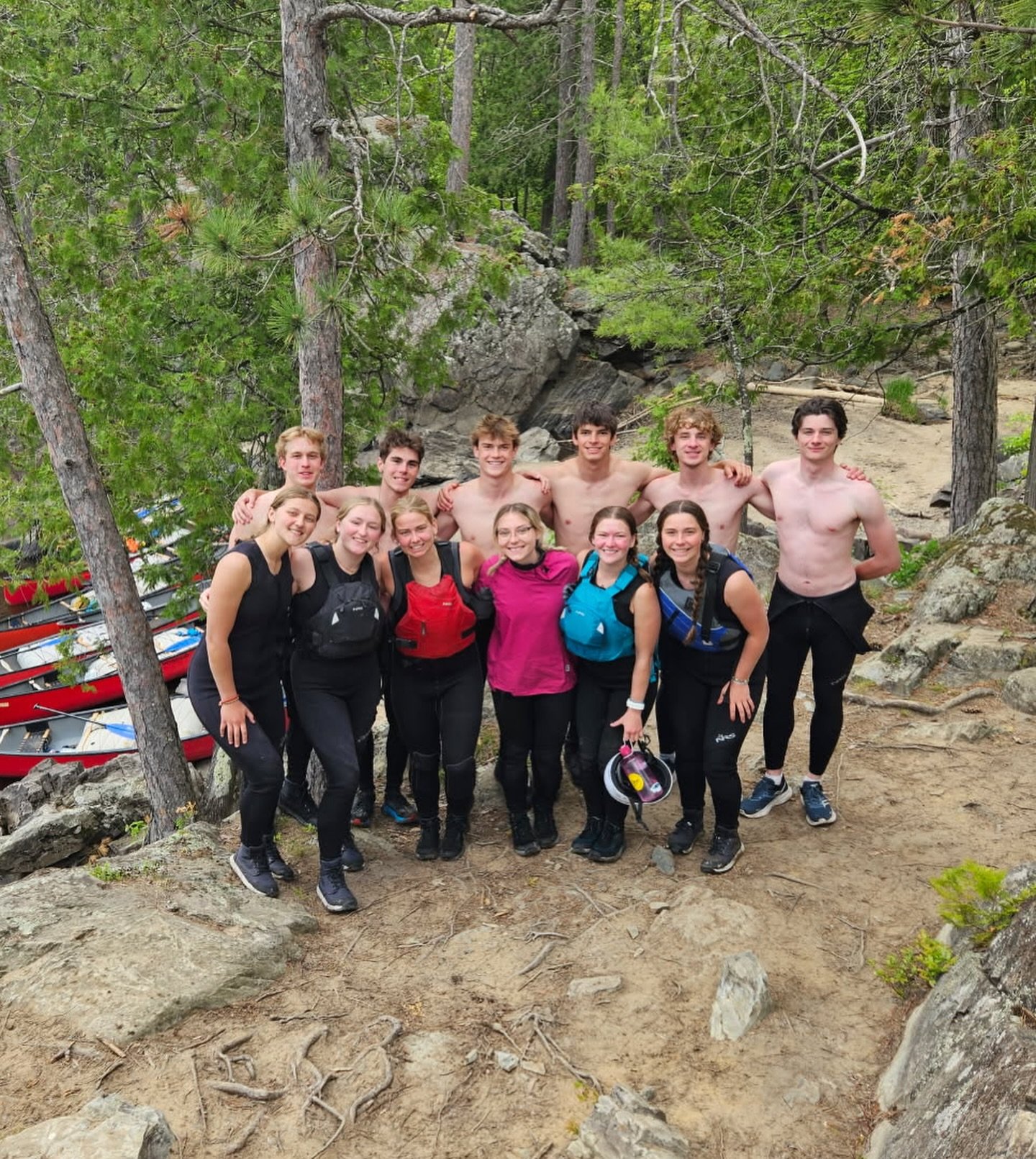 Our fearless leaders! The past 2 weeks our guides have been hard at work, training to ensure safe and memorable experiences for all. 100+ hours of wilderness first aid, whitewater skills, and more! 🛶☀️