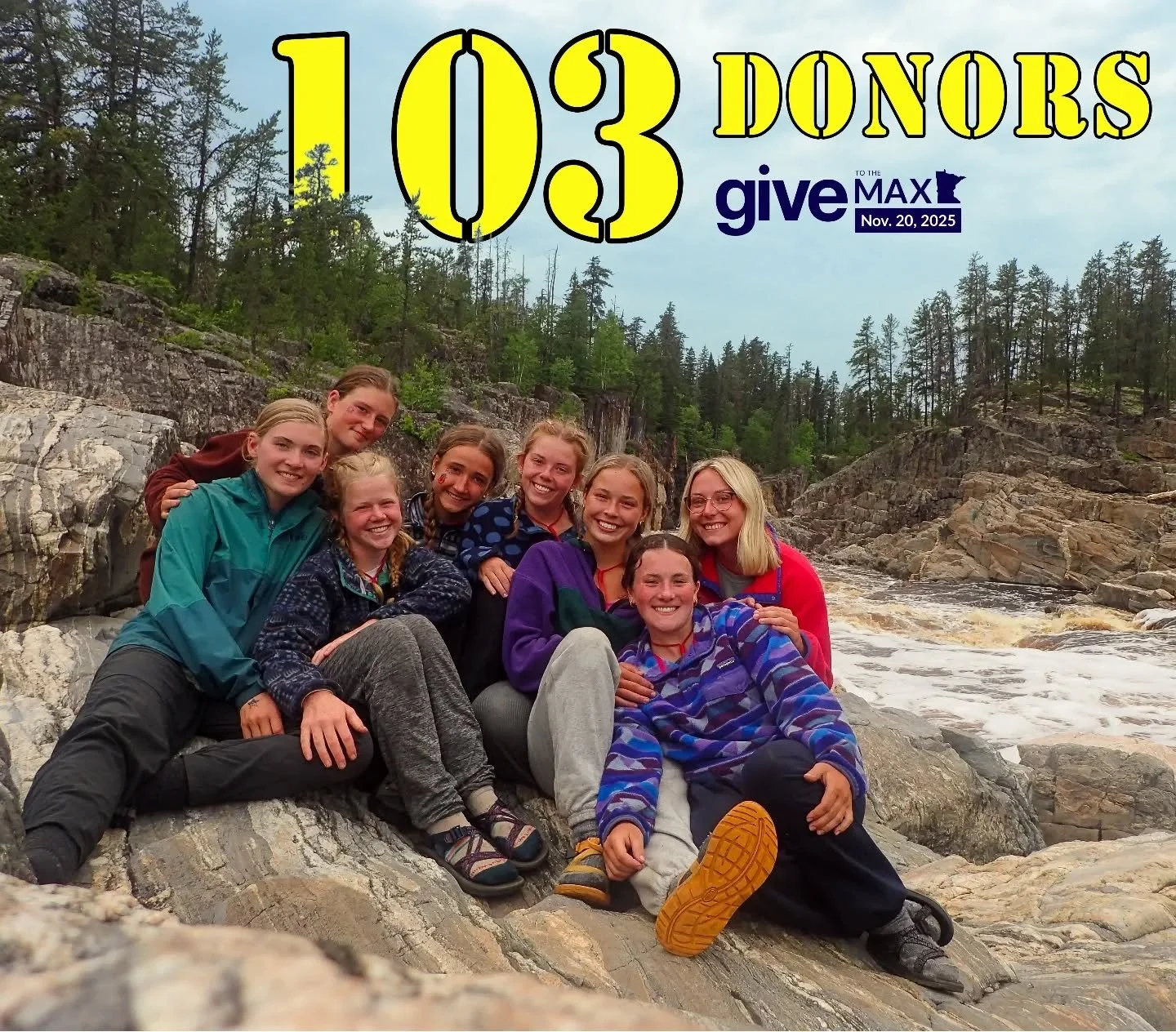 WE DID IT 🎊🙌

Including match challenges, our total count comes to a whopping 103 DONORS and $43,530!

That's a donor RECORD by 27 people 🤩

We can't thank you enough for your generosity and support for Les Voyageurs on this important day 🌲❤️

Th