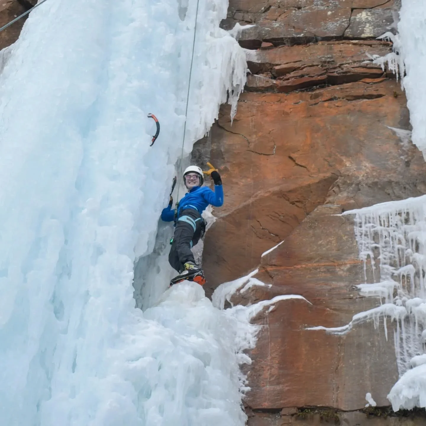 ROUND 2 ‼️

Come ice climb with us! 

Late season climbing is the BEST. The weather is warmer and ice conditions are peak ☀️🧊

Sunday, February 22nd at Sandstone Ice Park. 
Carpool option from our basecamp in Sartell.

No experience necessary! Begin