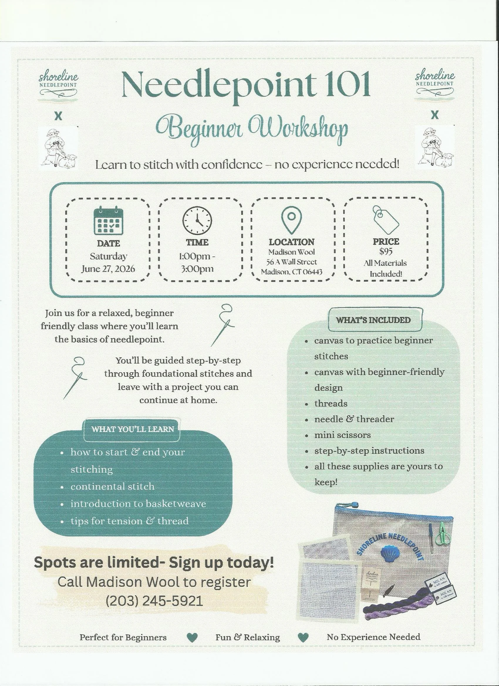 Needlepoint 101: Beginner's Workshop