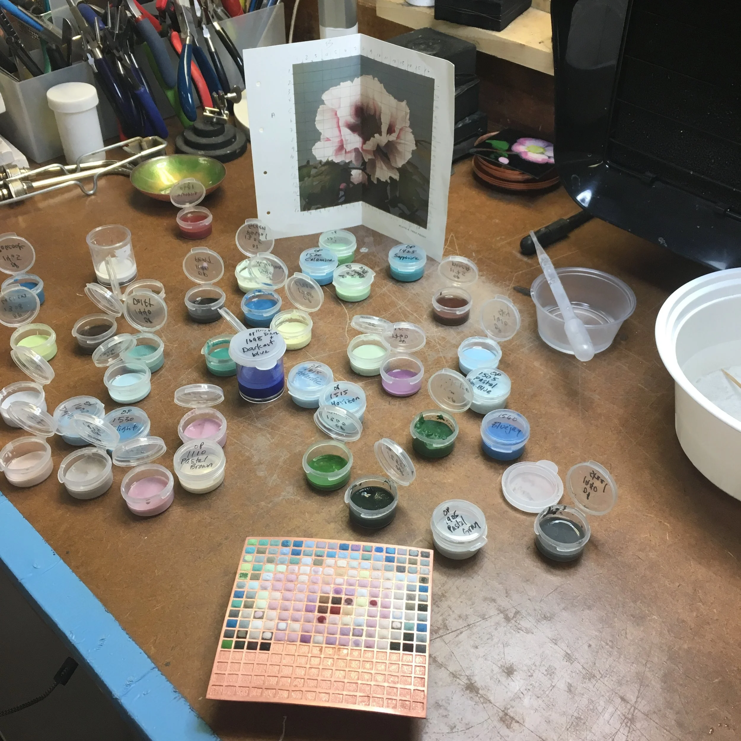 Peony grid in process