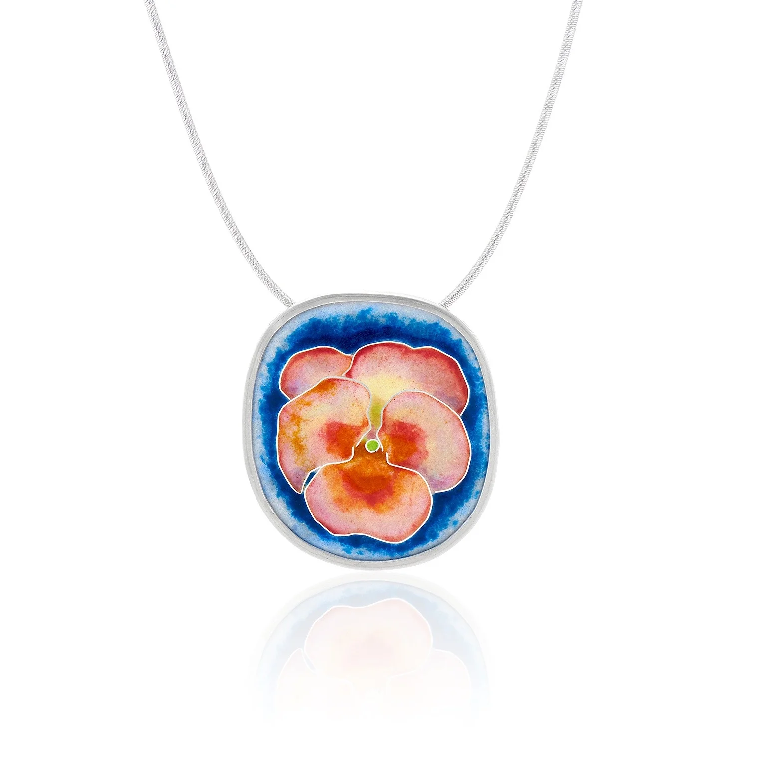 silver cloisonne pendant