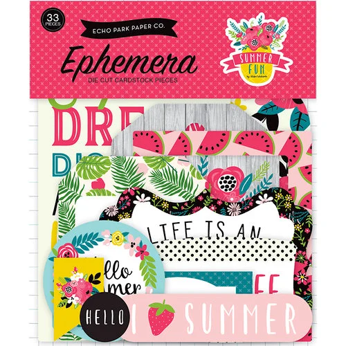 Echo Park Ephemera Die Cuts - Summer Fun