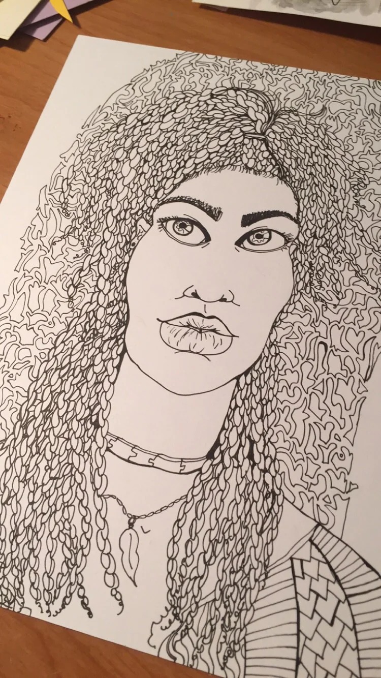 Coloring page in progress.