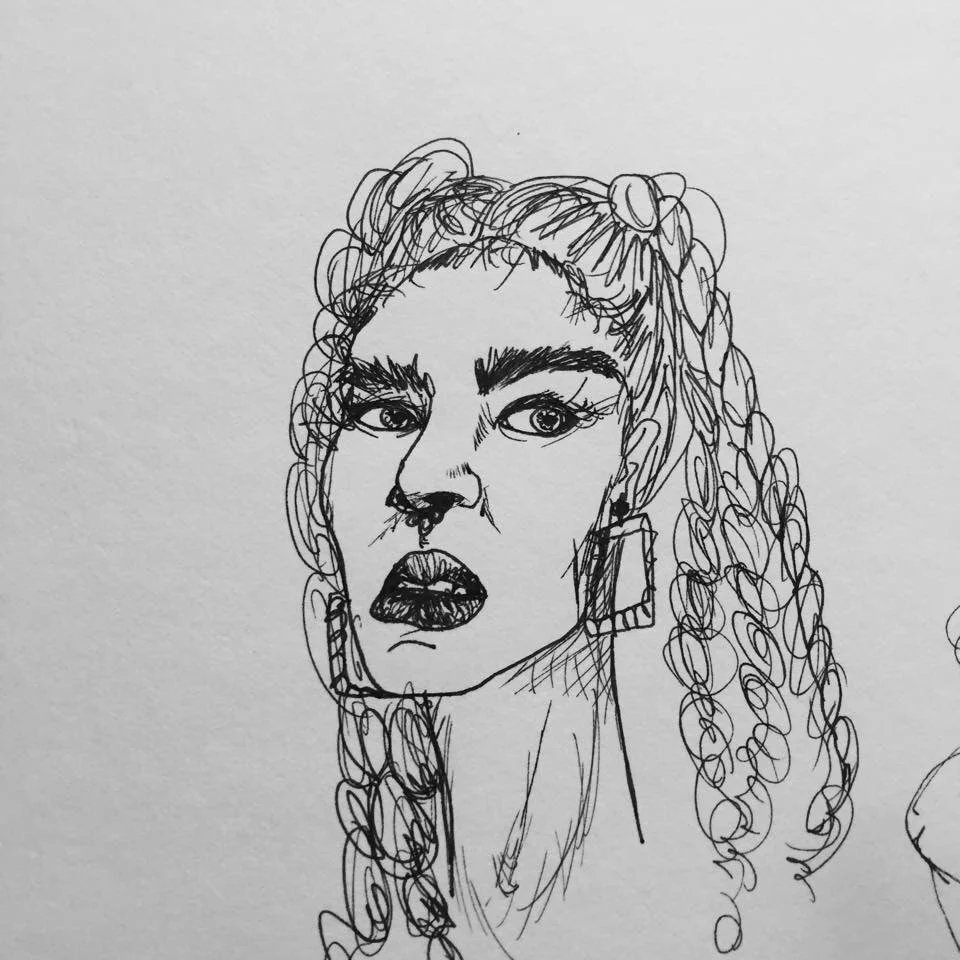 Ponytails Sketch.