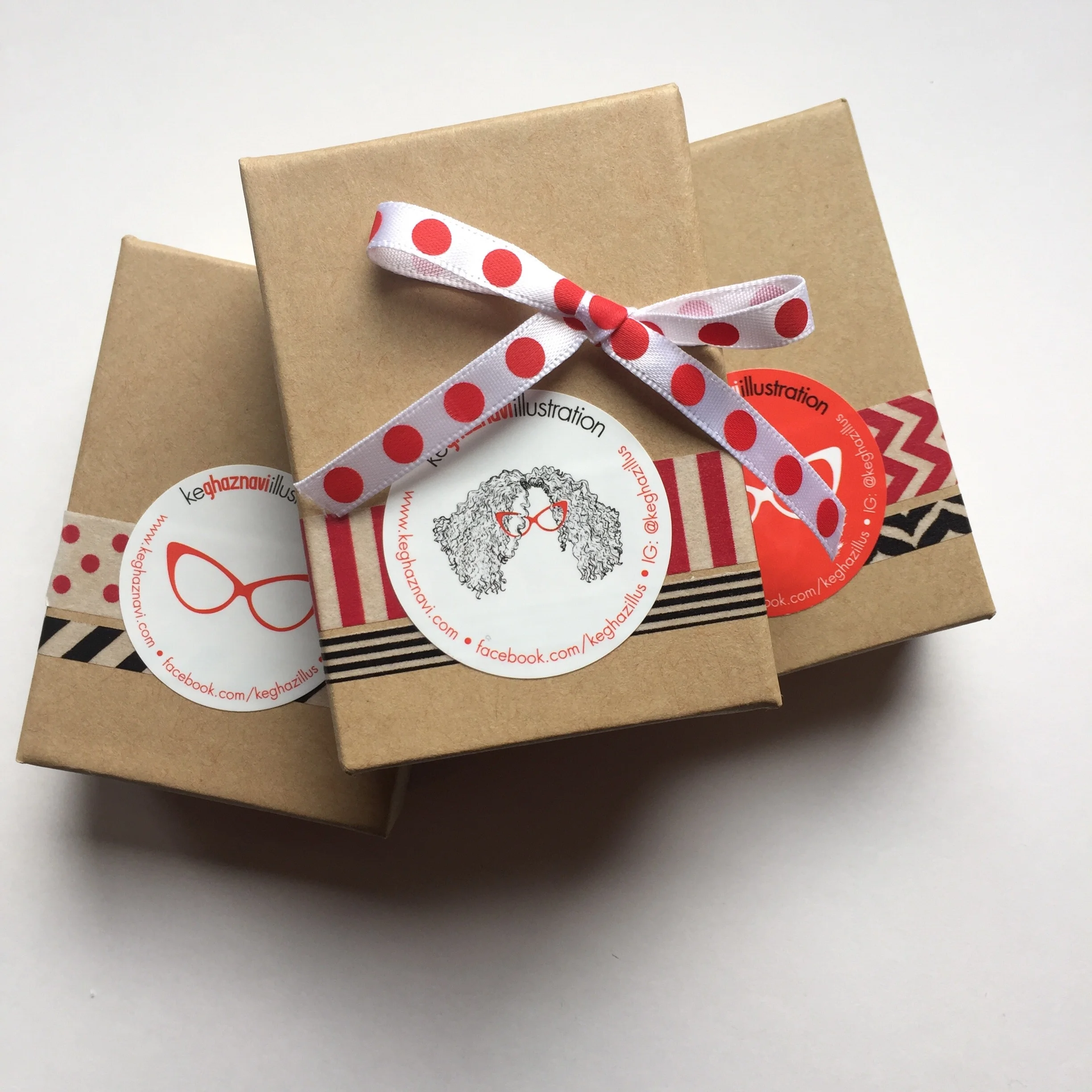 Boxes and label stickers for my earring shipments.