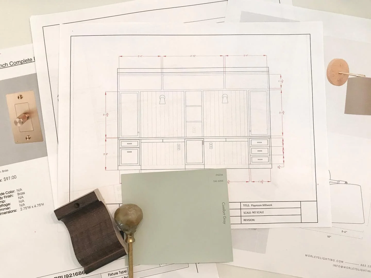 On my desk today...I&rsquo;m adding the final touches to a distance learning space for two kiddos. The goal was to add built-ins to an existing playroom, creating two distinct work spaces. Details include the ability for each child to separately cont