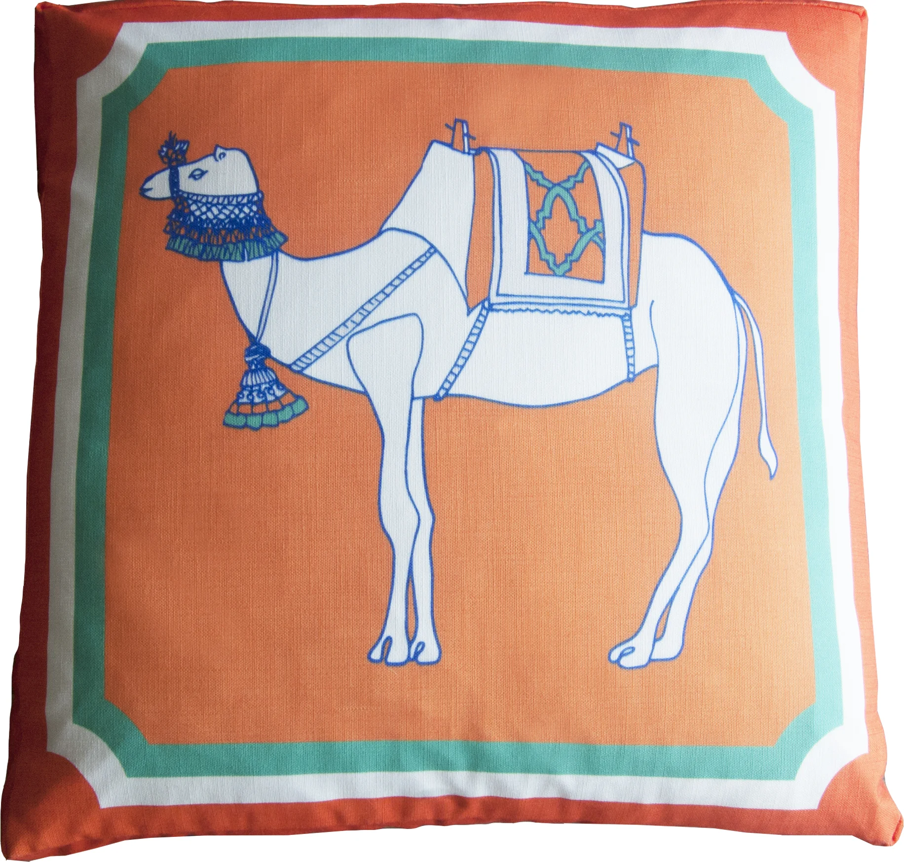 Camel Box Pillow in Orange
