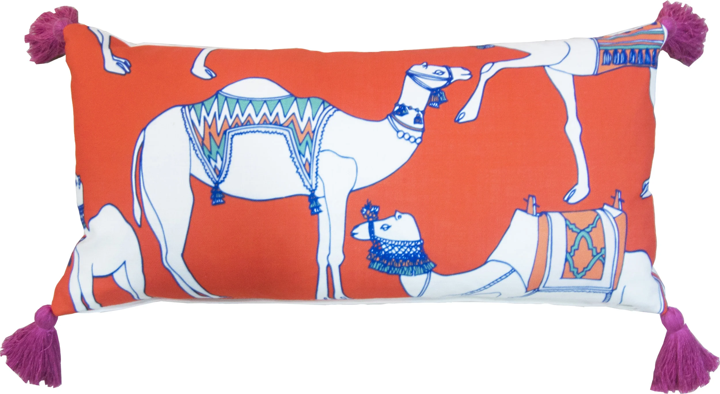 Camels in Firenze Lumbar w/ Pink Tassels