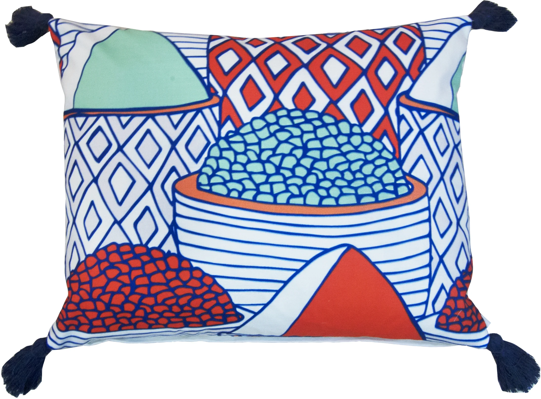 Spice Market Lumbar in Firenze w/ Navy Tassels