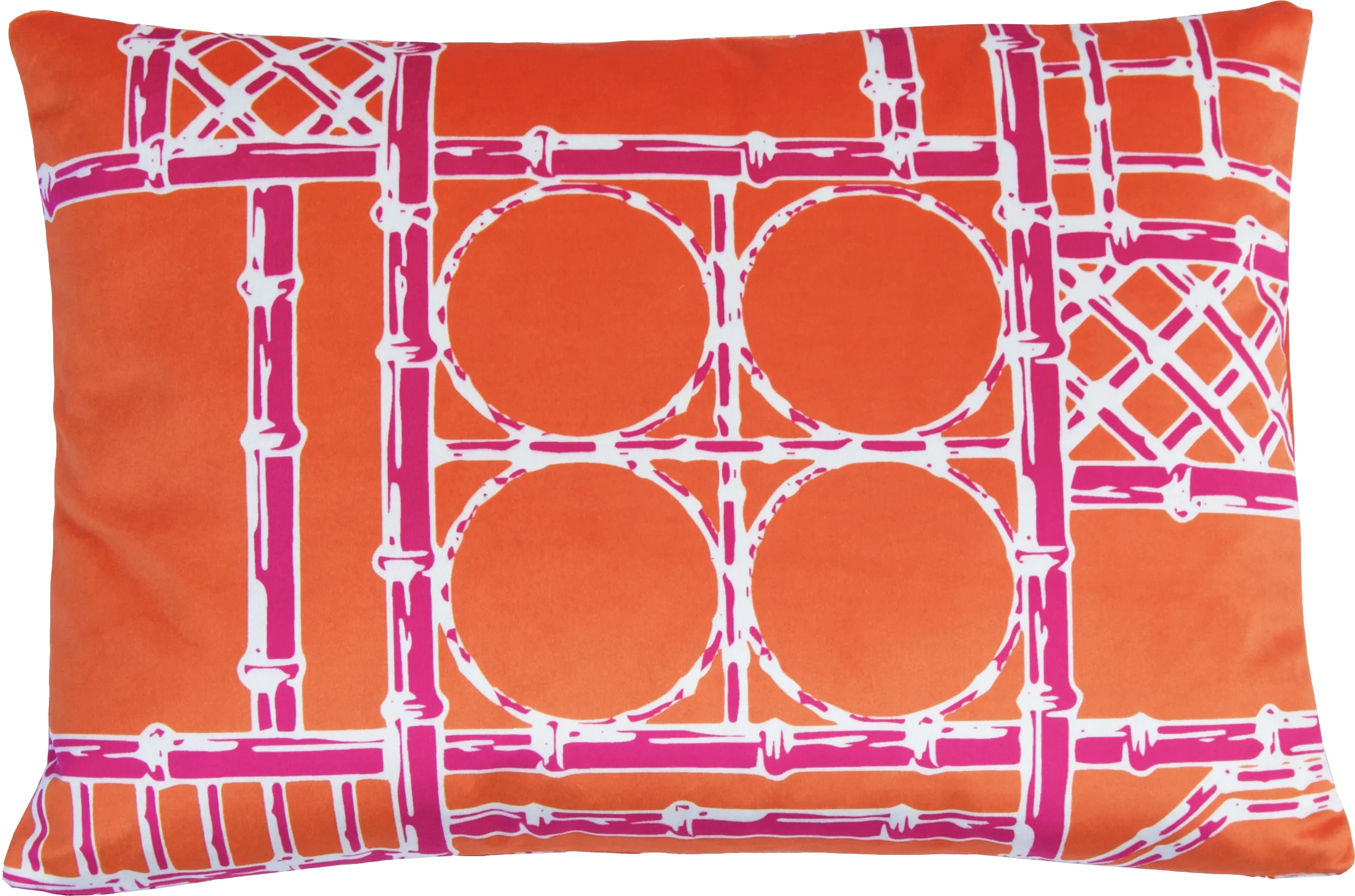 Bamboo Fretwork Lumbar_OrangeRaspberry_Velvet II.jpg