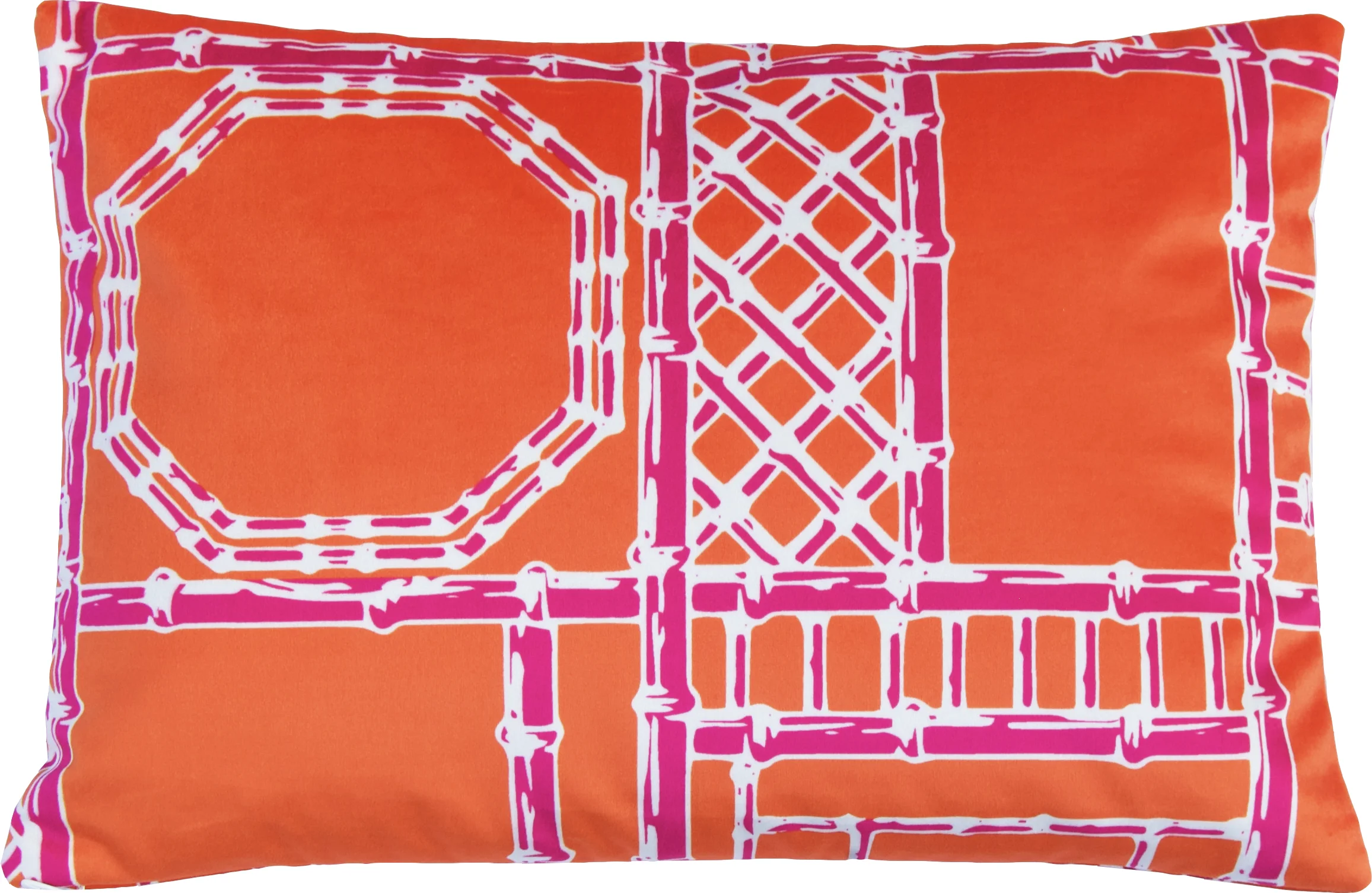 Bamboo Fretwork Lumbar_OrangeRaspberry_Velvet III.jpg