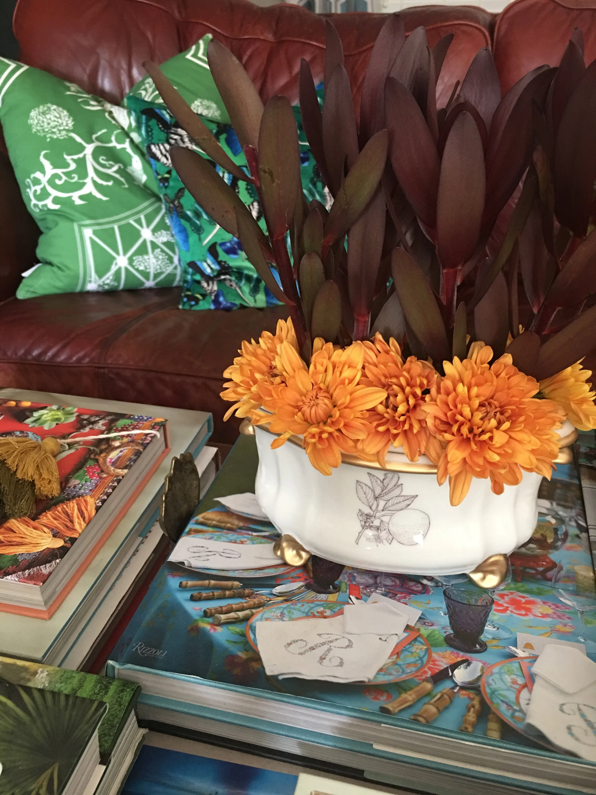 Gilded Flower Arranger - Orange Blossom in Elk