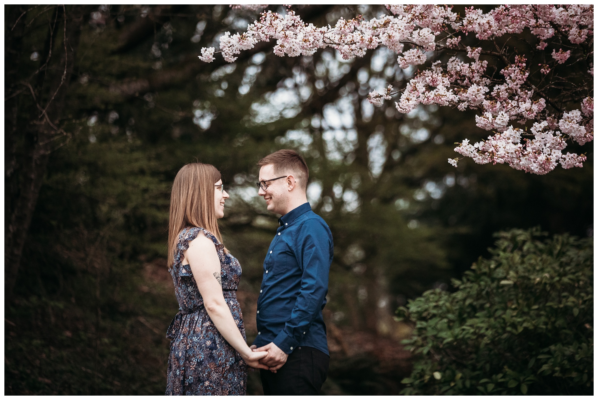 Queen Elizabeth Park Spring Engagement Photography Cherry Blossom Photos Couple Romantic_0011.jpg