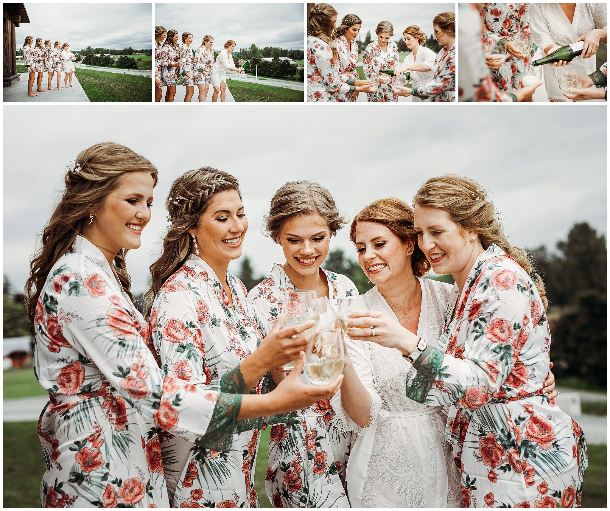 bridesmaid toast with chilliwack wedding photographer for country wedding