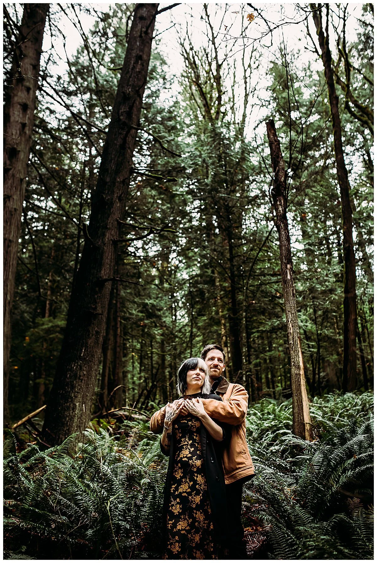Lush forest engagement session in Harrison Hot Springs